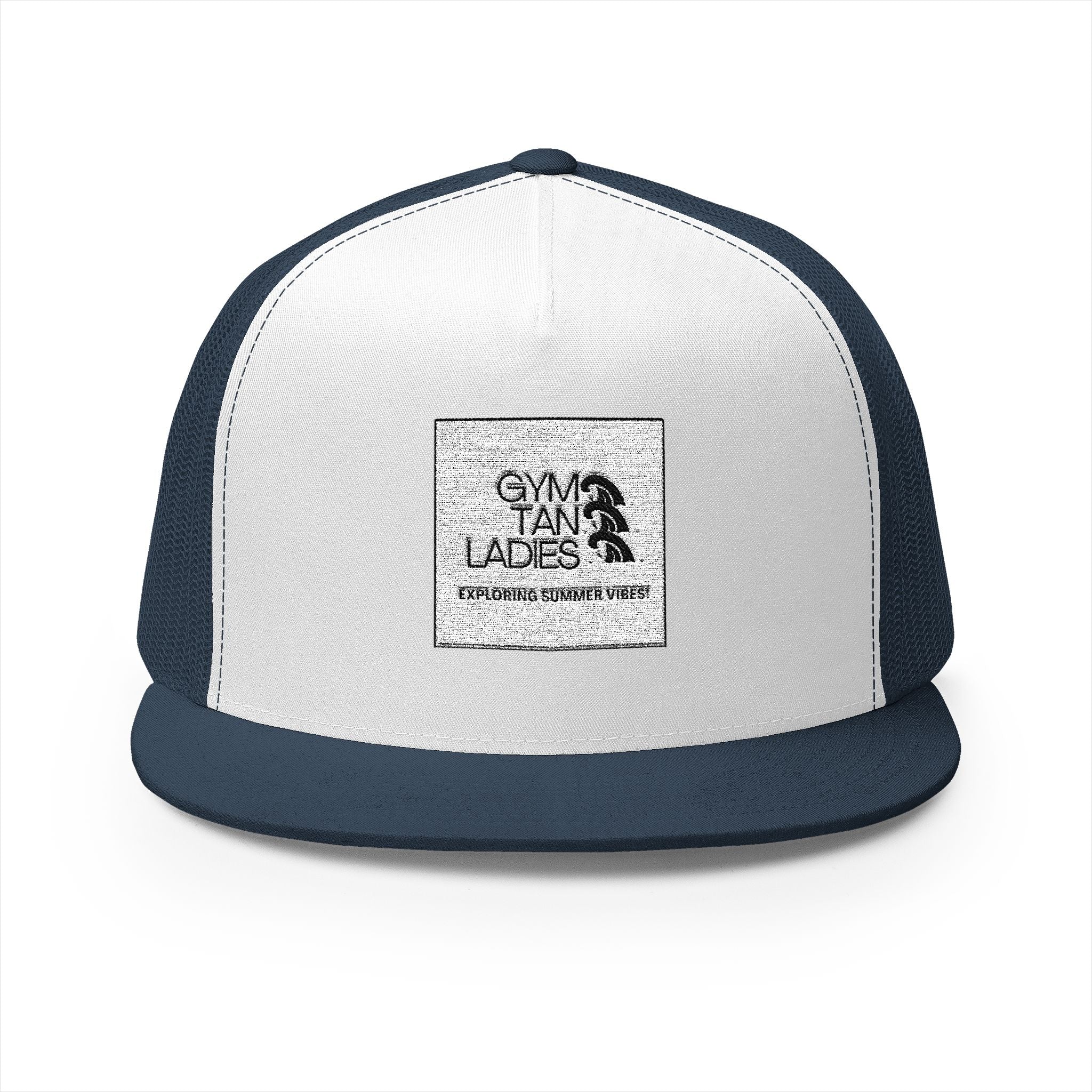 5 Panel Trucker Cap gym tan logo
