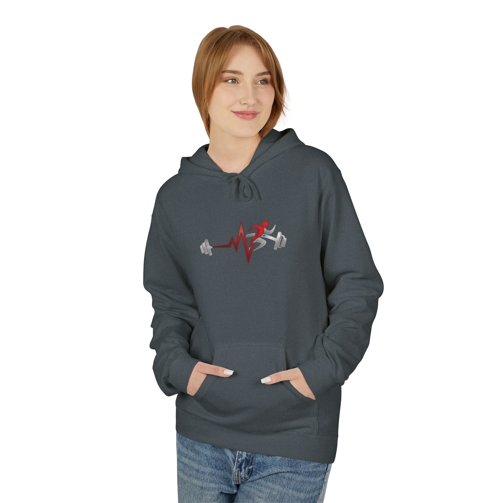 Pulse Fitne55- Midweight Softstyle Fleece Hoodie- rep/lift/drive logo