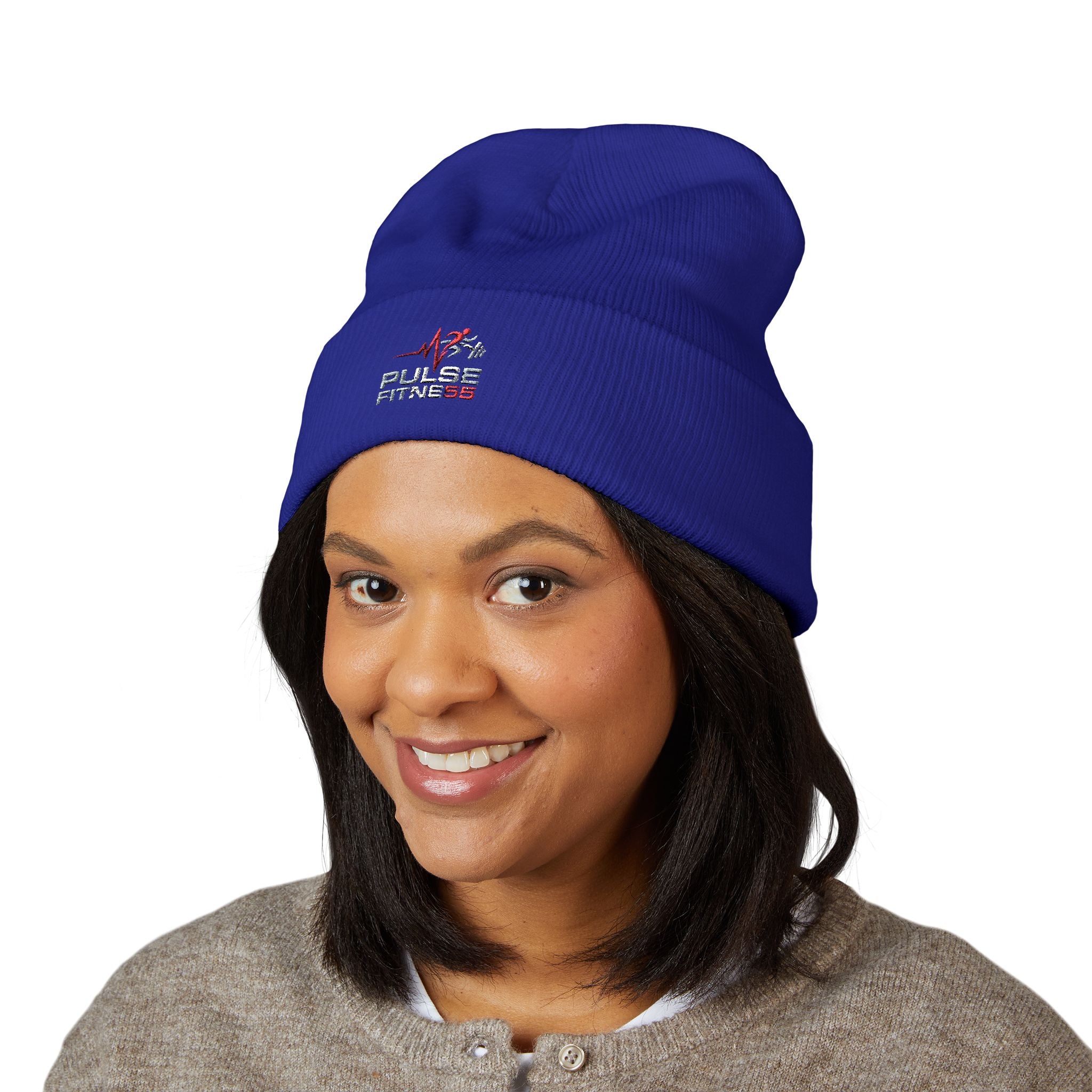 EMT Pulse Fitne55beat Embroidered Beanie - Classic Cuffed Knit Hat for First Responders