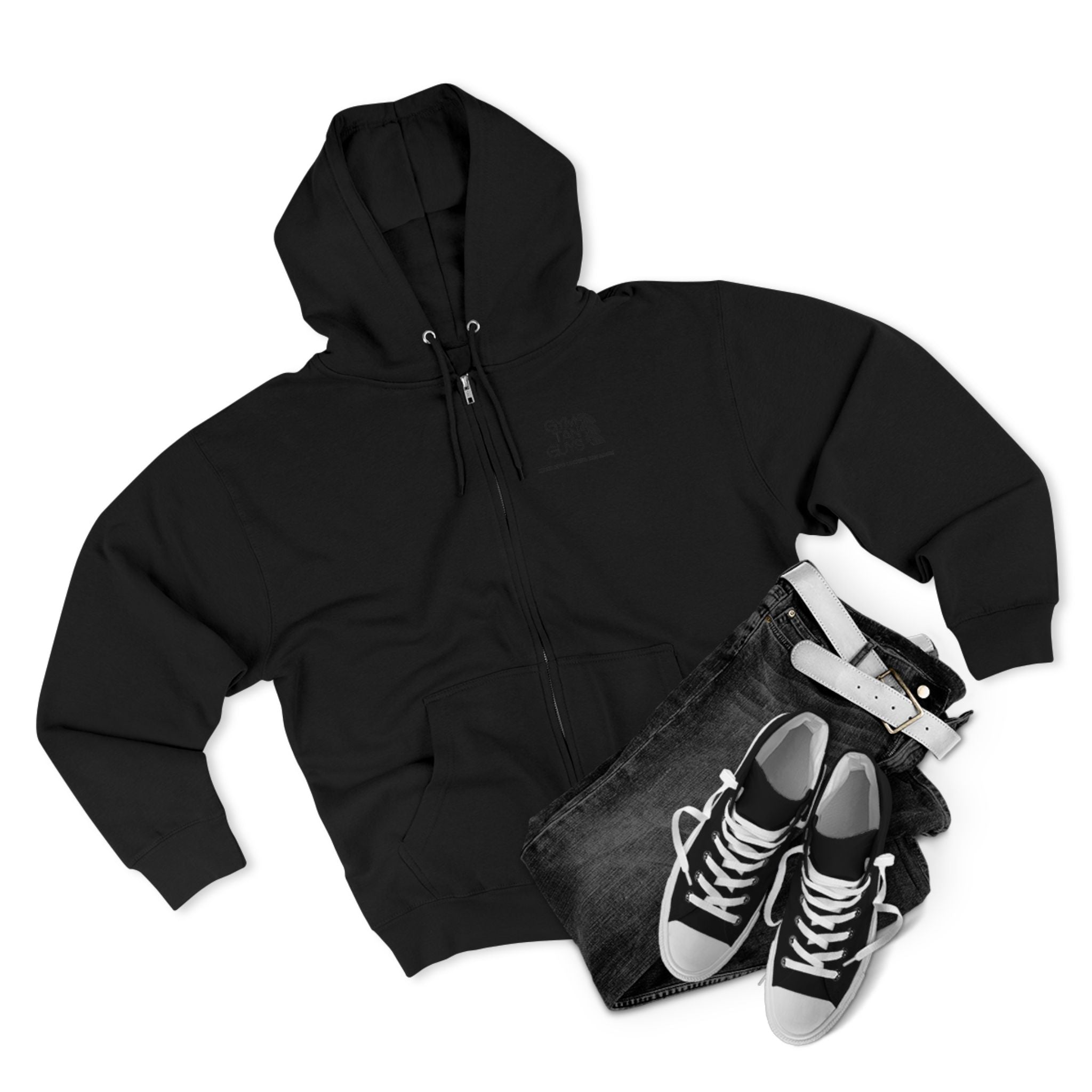 Womens Gym Tan Zip Hoodie — "Never Stop Looking This Good" logo
