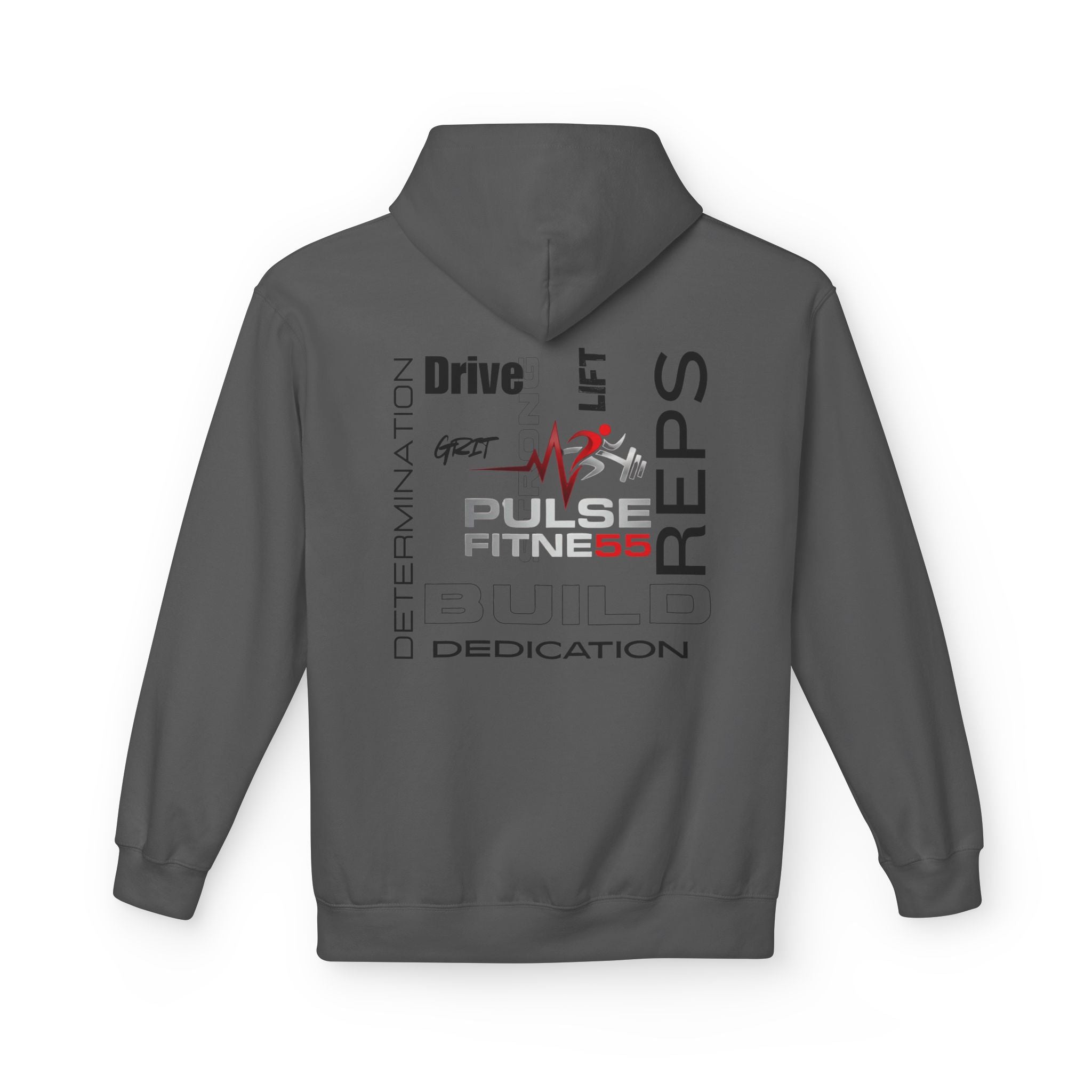 Pulse Fitne55- Midweight Softstyle Fleece Hoodie- rep/lift/drive logo