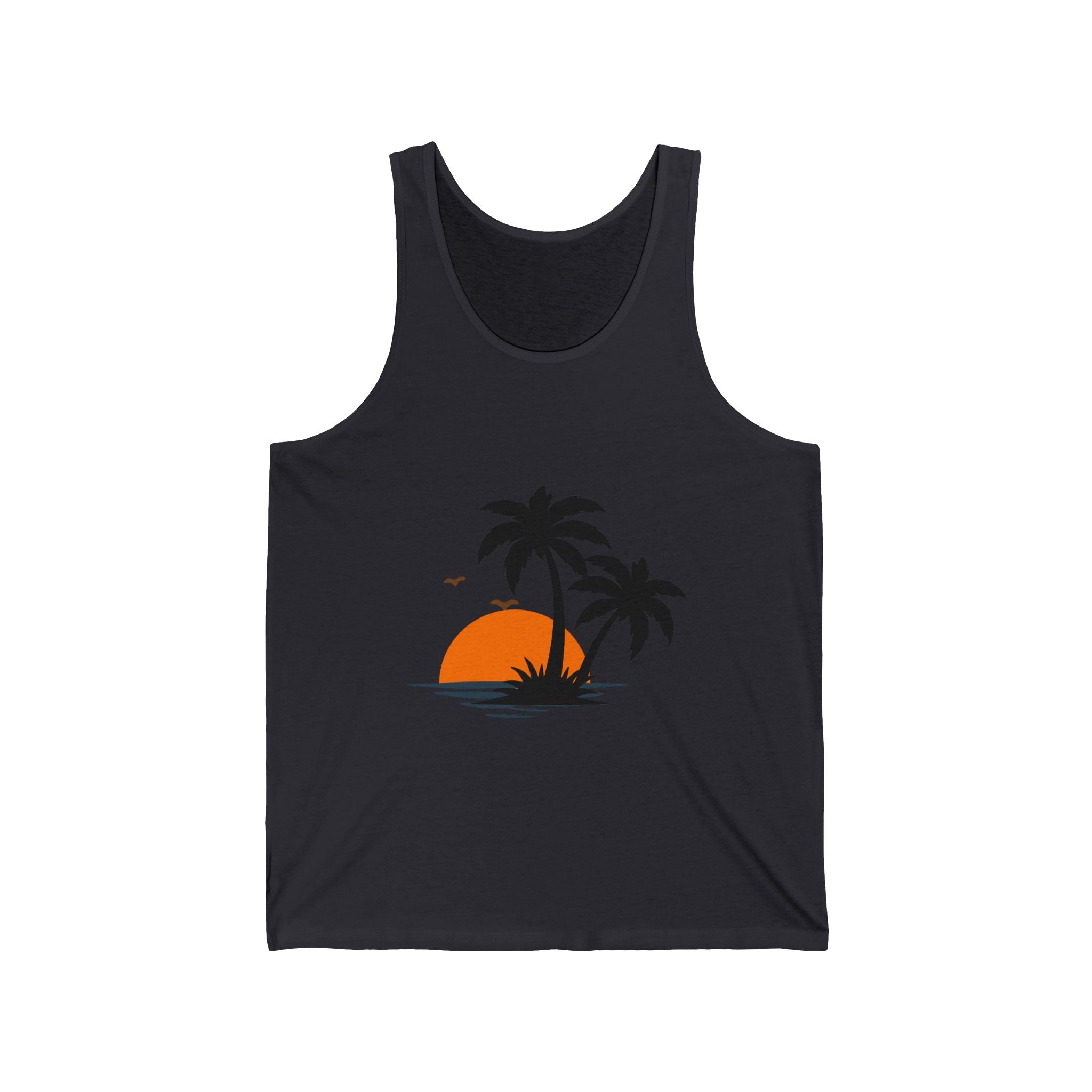 Summer Palm Tank Top — 'Summer Vibes' Sunset Beach Graphic Tank