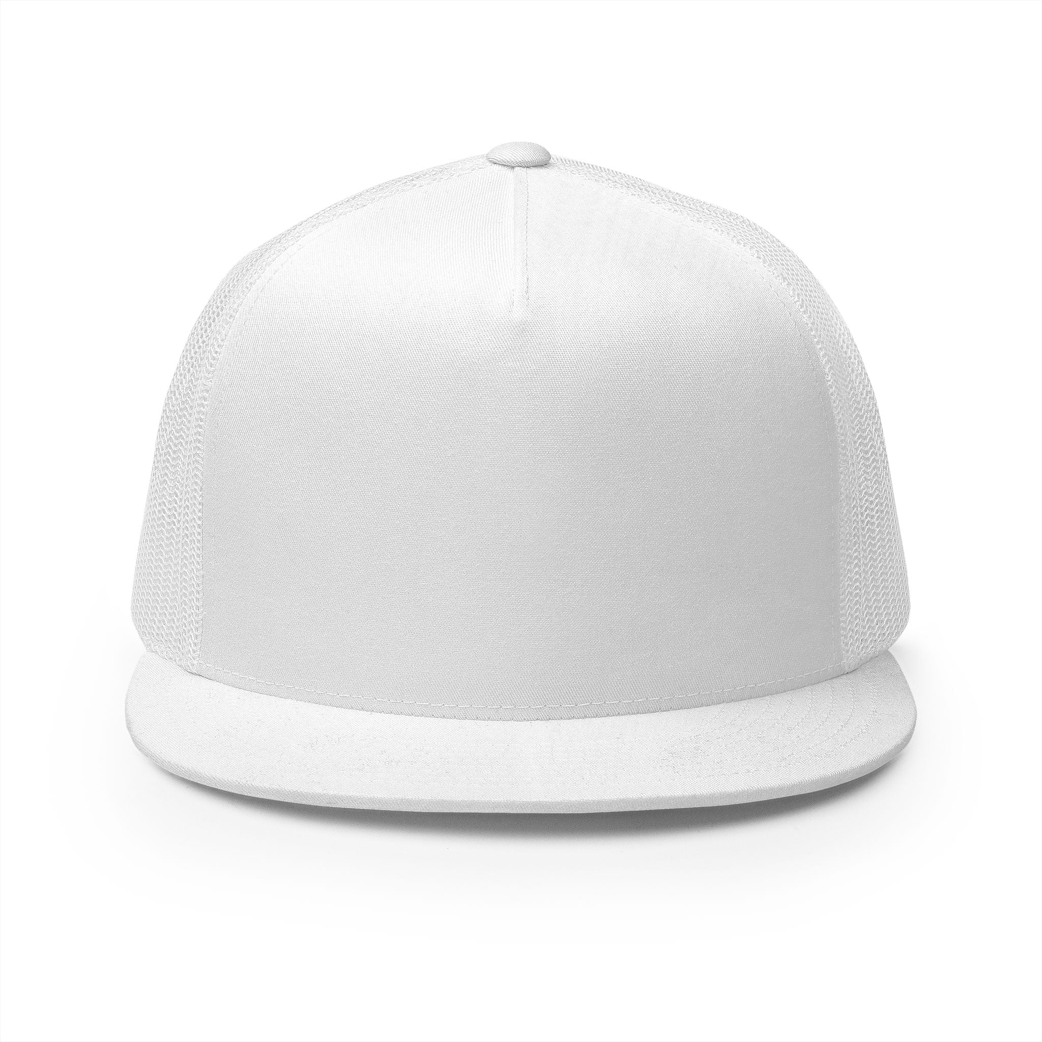 Jivanjee Designer Classic White 5-Panel Trucker Cap — Breathable Mesh Snapback Hat