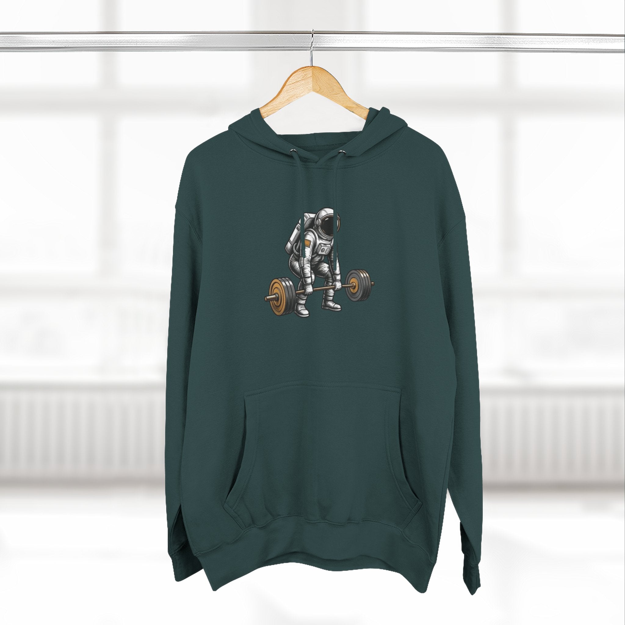 Fitness Hoodie — Barbell Deadlift Graphic Pullover (Pulse Fitne55 Logo)