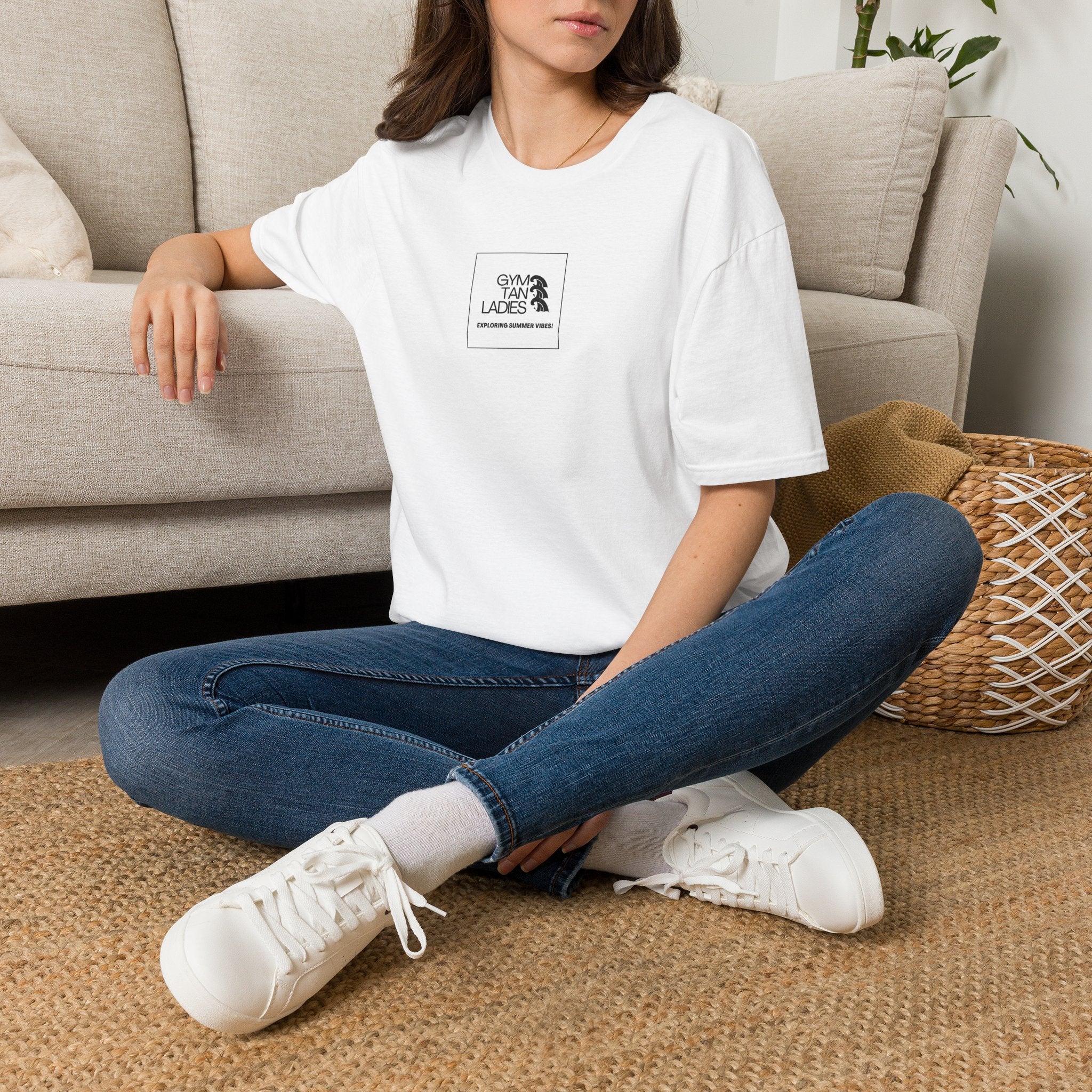 Pulse Fitne55 Gym Tan T-Shirt — Minimal Beachy Summer Graphic Tee