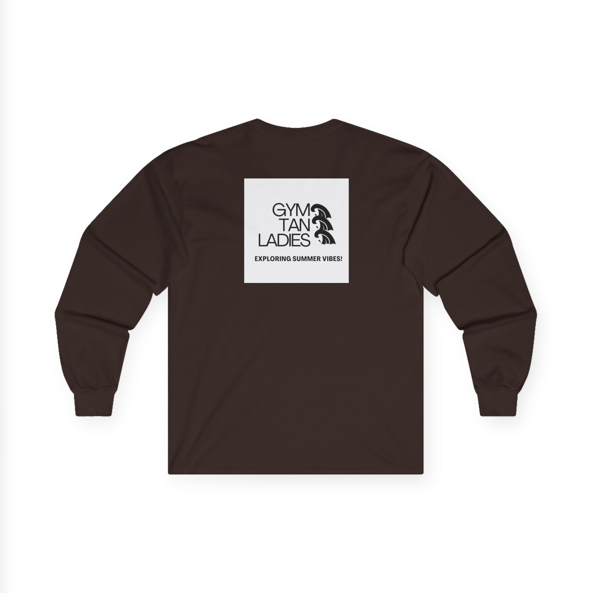 Mens Gym Tan logo Long Sleeve Tee
