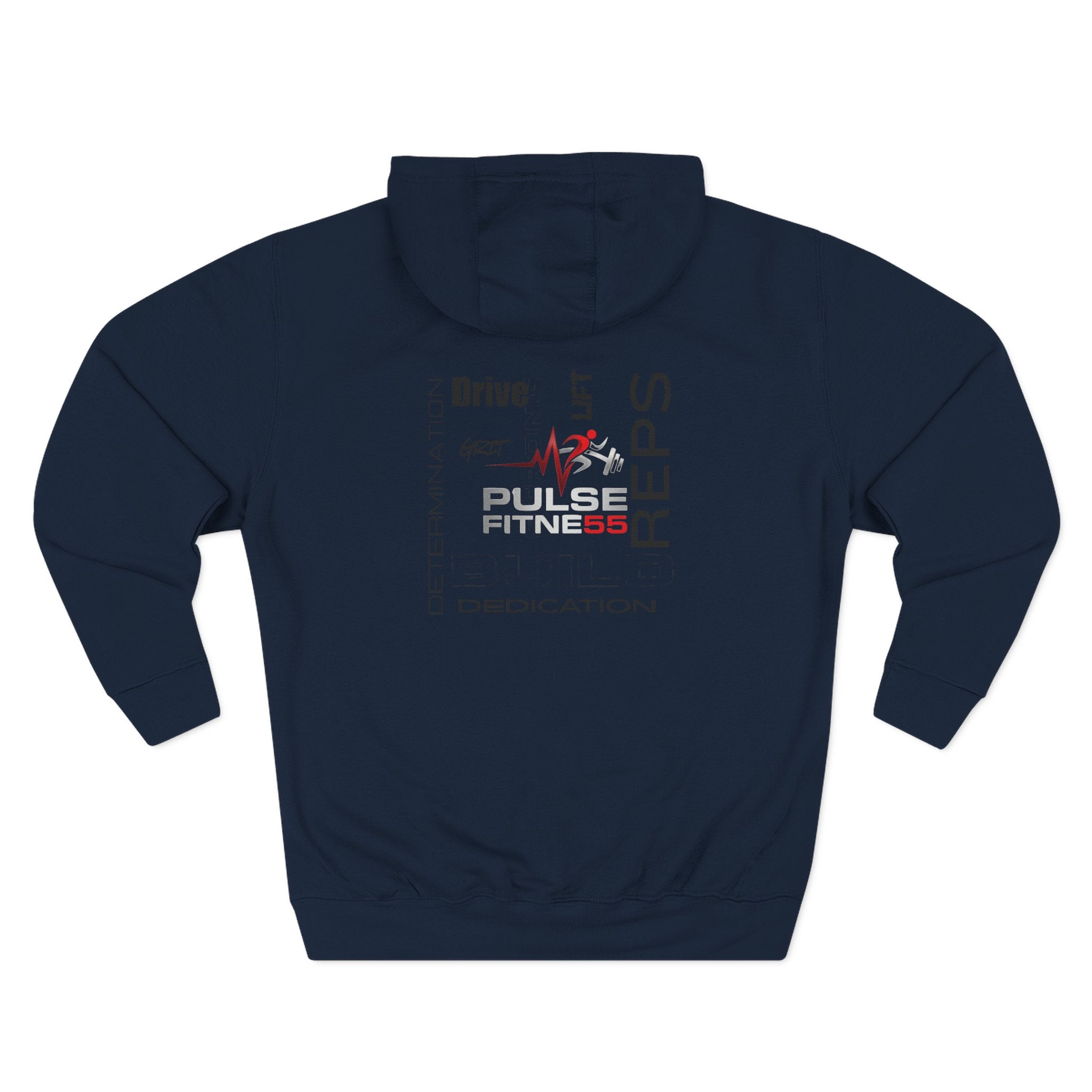 Fitness Pulse Hoodie — 'Pulse Fitness 55' Motivational Gym Sweatshirt