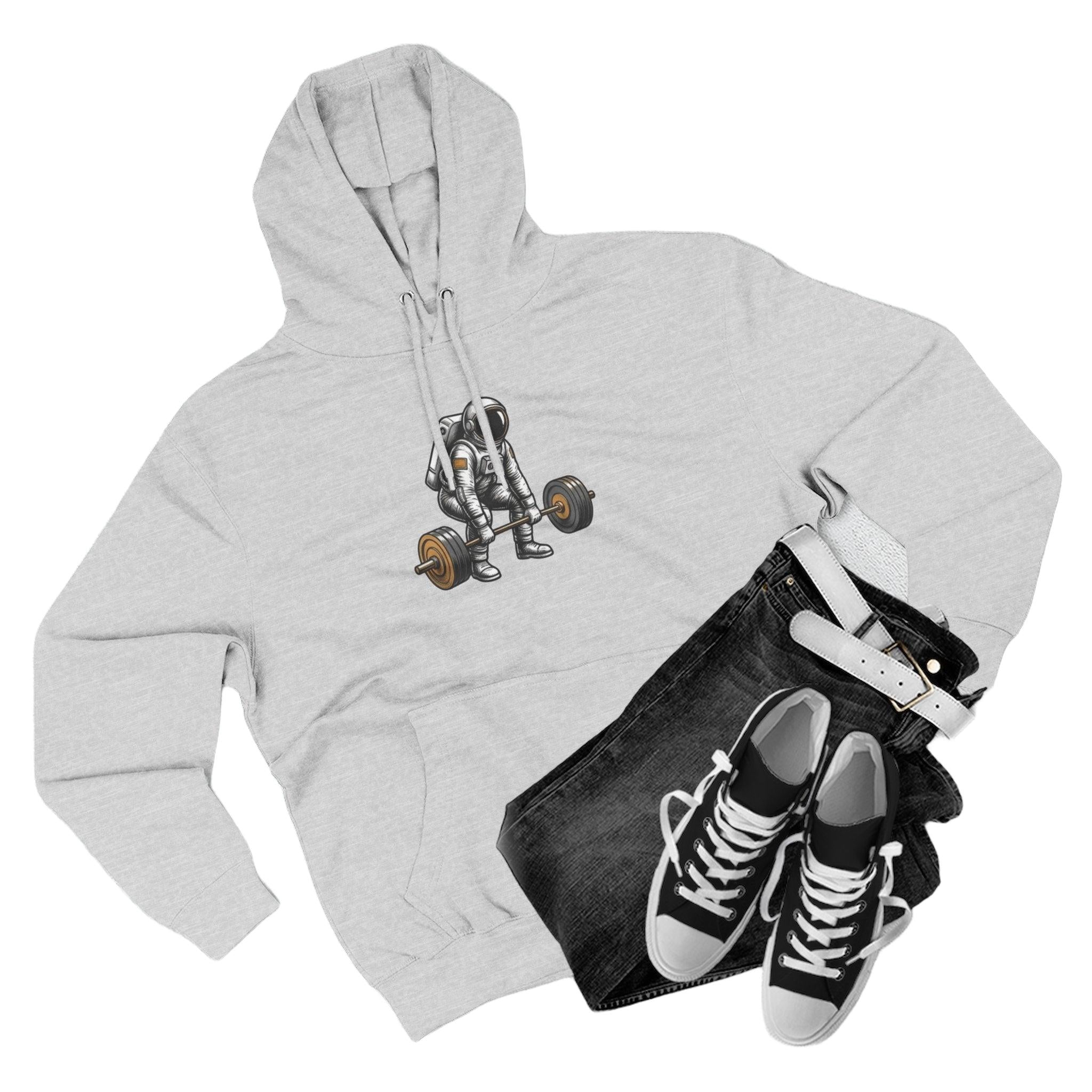 Fitness Hoodie — Barbell Deadlift Graphic Pullover (Pulse Fitne55 Logo)