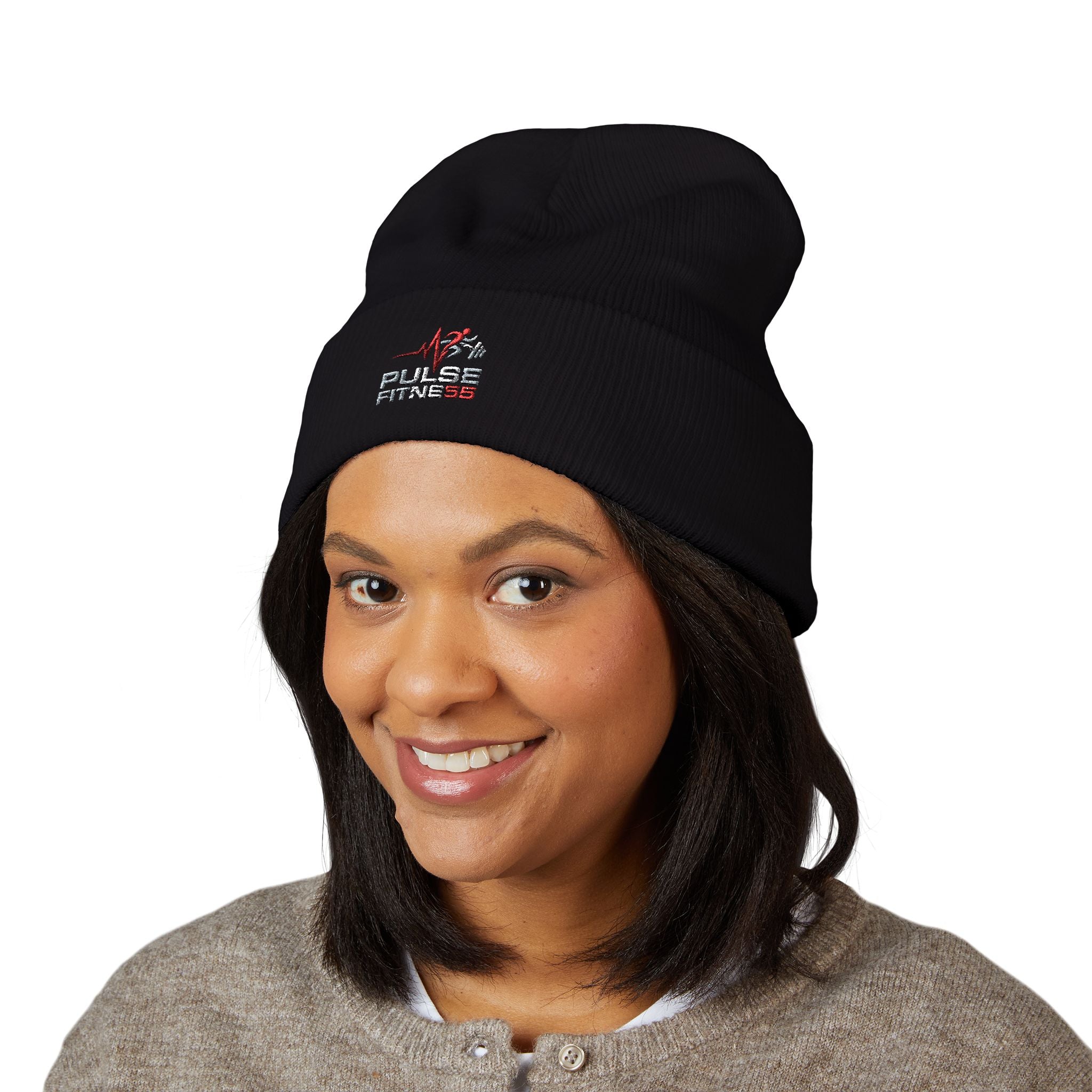 EMT Pulse Fitne55beat Embroidered Beanie - Classic Cuffed Knit Hat for First Responders