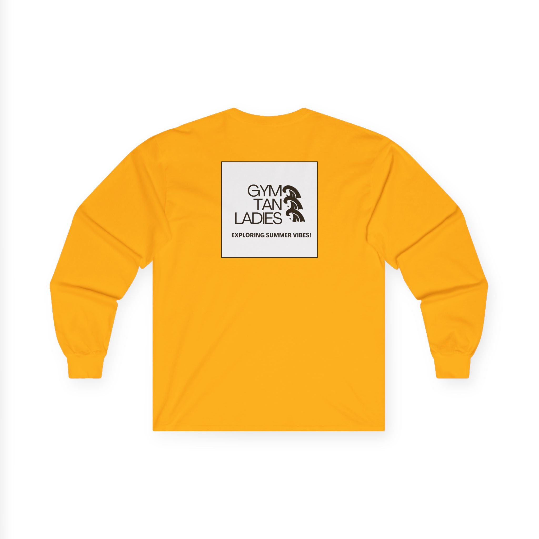 Mens Gym Tan logo Long Sleeve Tee