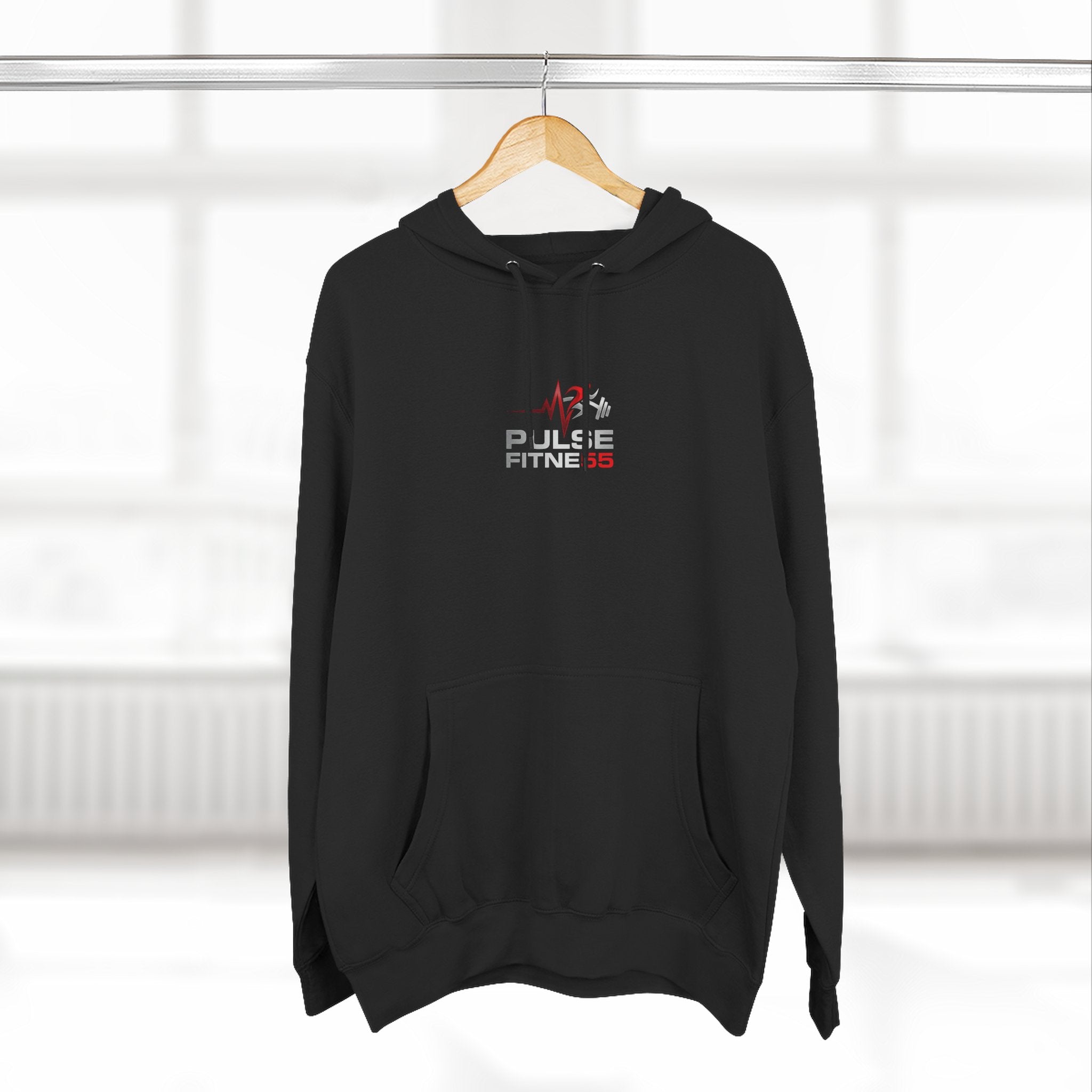 Fitness Pulse Hoodie — 'Pulse Fitness 55' Motivational Gym Sweatshirt