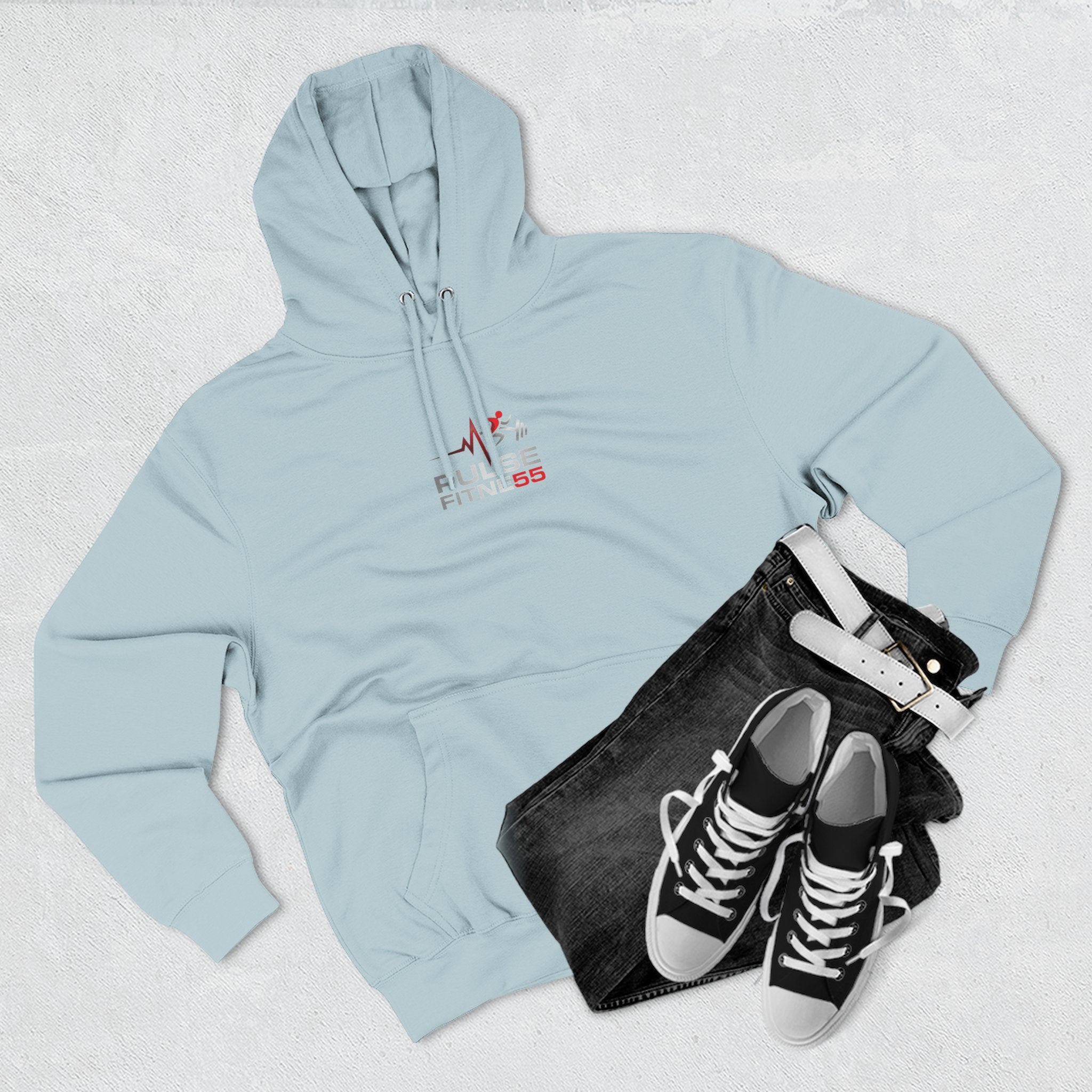 Fitness Pulse Hoodie — 'Pulse Fitness 55' Motivational Gym Sweatshirt