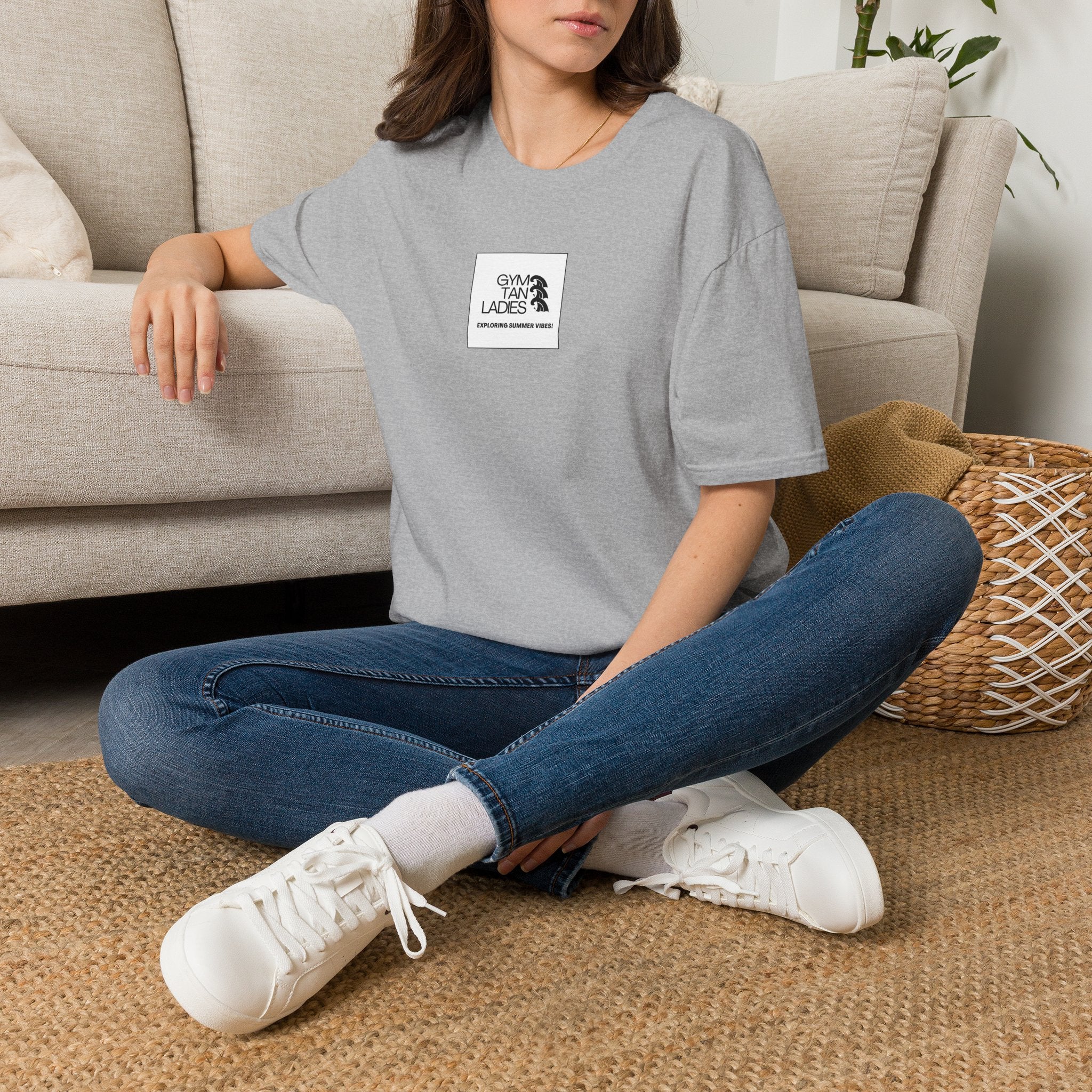Pulse Fitne55 Gym Tan T-Shirt — Minimal Beachy Summer Graphic Tee