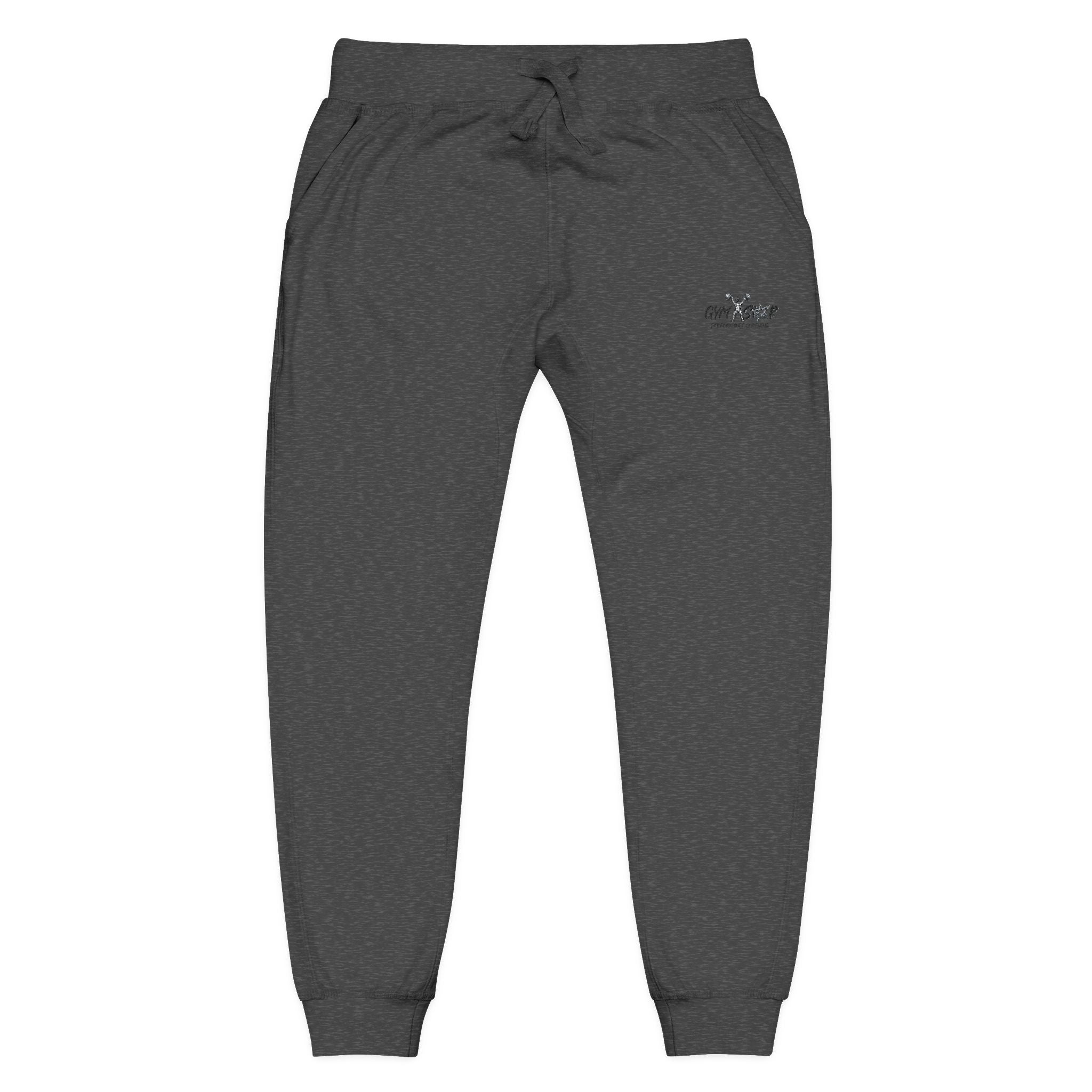 Embroidered Minimalist White Fleece Sweatpants — Cozy Everyday Joggers