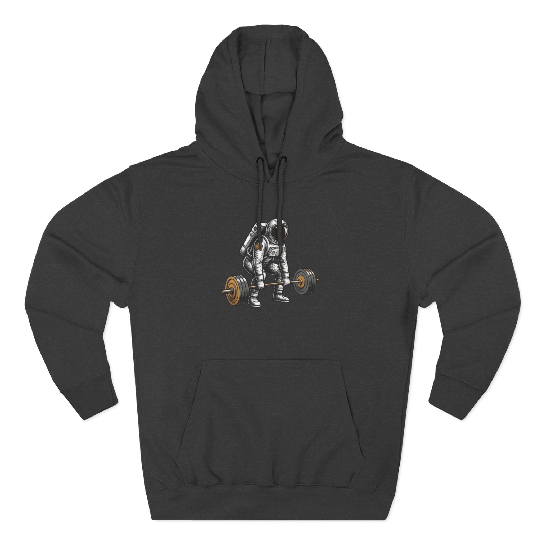 Fitness Hoodie — Barbell Deadlift Graphic Pullover (Pulse Fitne55 Logo)