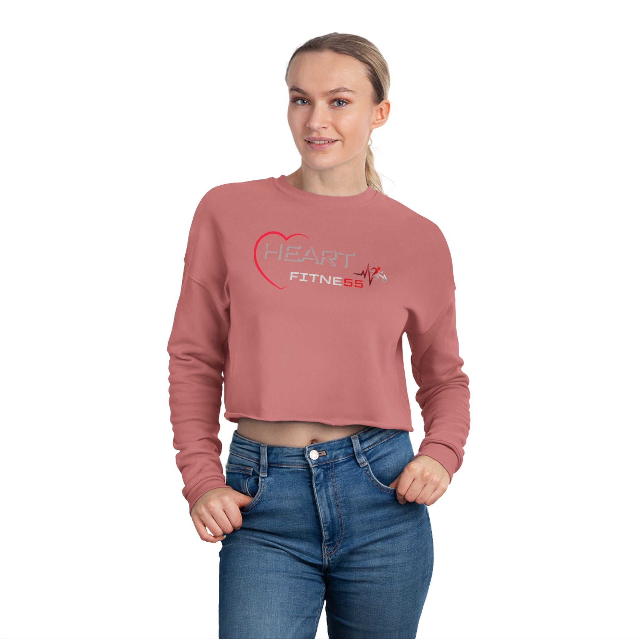 Pulse Fitne55 Women's (Heart Fitne55)  Cropped Sweatshirt