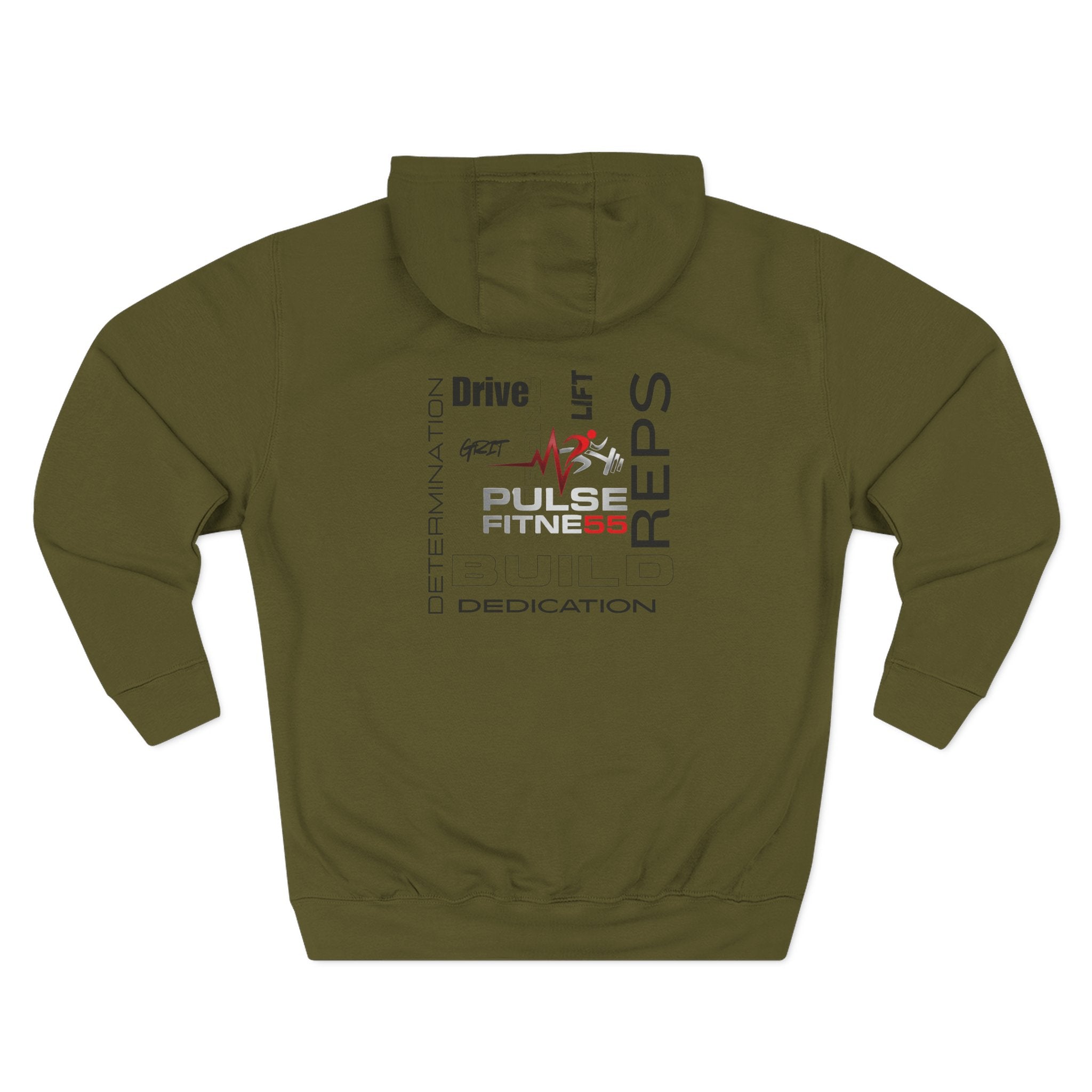 Fitness Pulse Hoodie — 'Pulse Fitness 55' Motivational Gym Sweatshirt