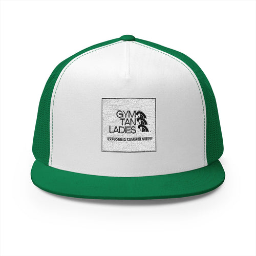5 Panel Trucker Cap gym tan logo
