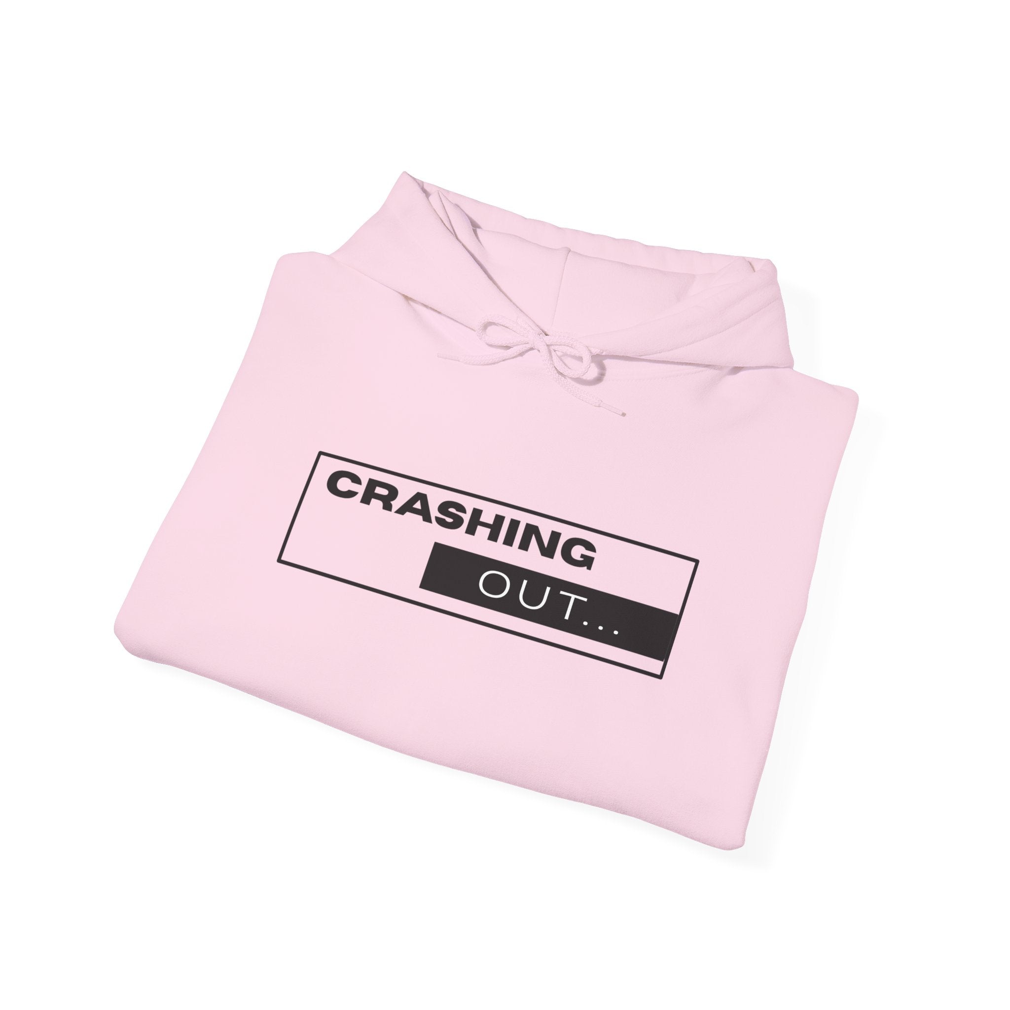 Crashing Out Minimalist Hoodie — 'Crashing Out' Text Graphic Pullover