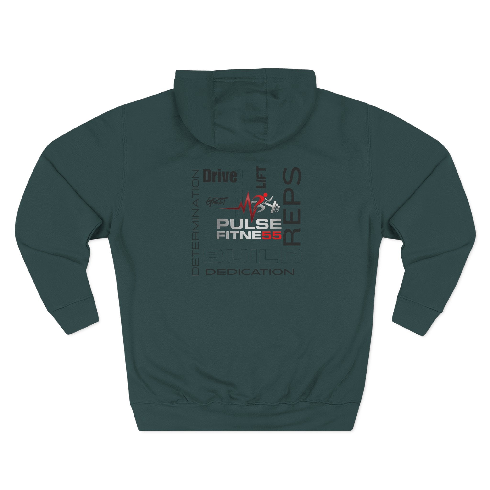 Fitness Pulse Hoodie — 'Pulse Fitness 55' Motivational Gym Sweatshirt