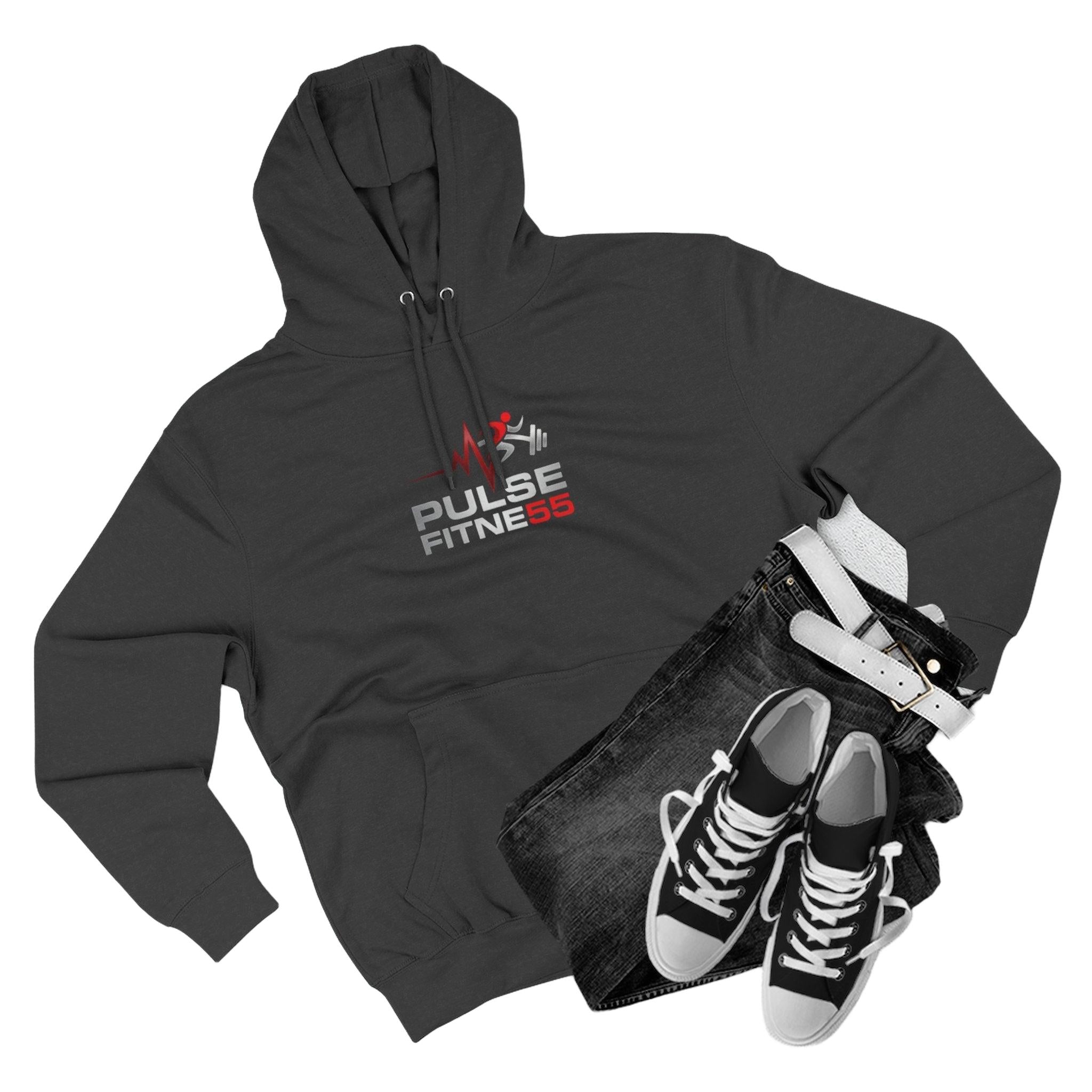 Pulse Fitne55 55 Hoodie — Gym Logo Fleece Pullover