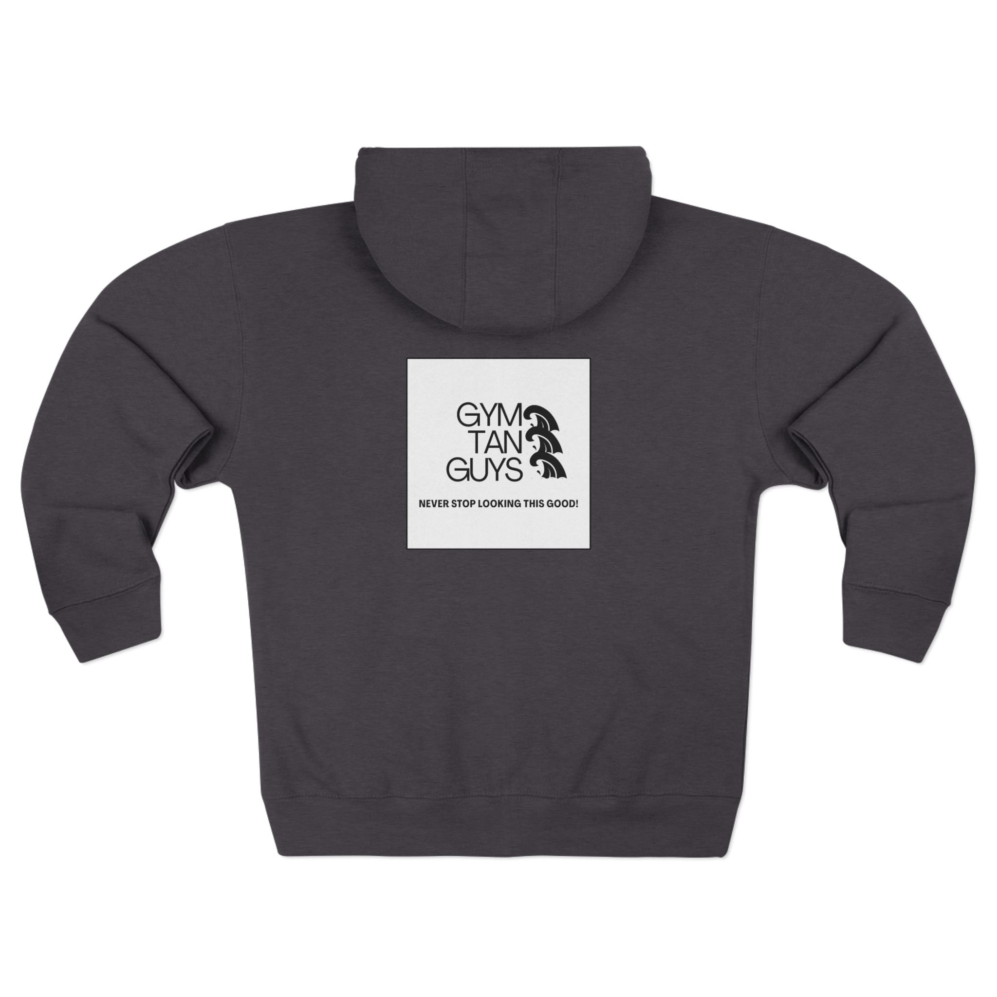 Womens Gym Tan Zip Hoodie — "Never Stop Looking This Good" logo