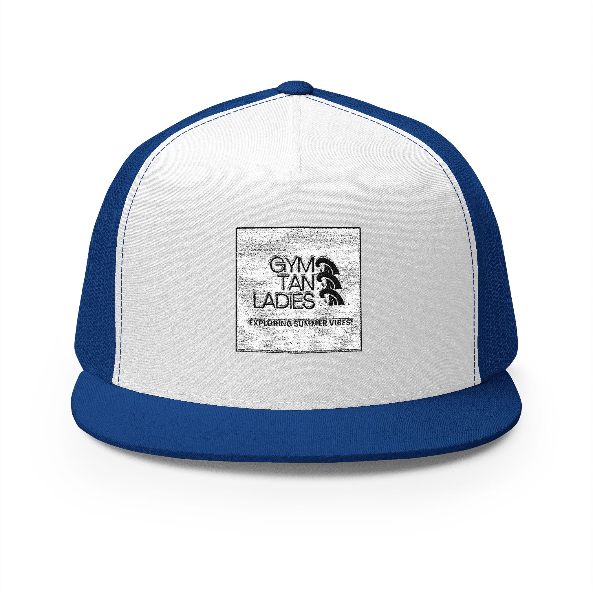 5 Panel Trucker Cap gym tan logo