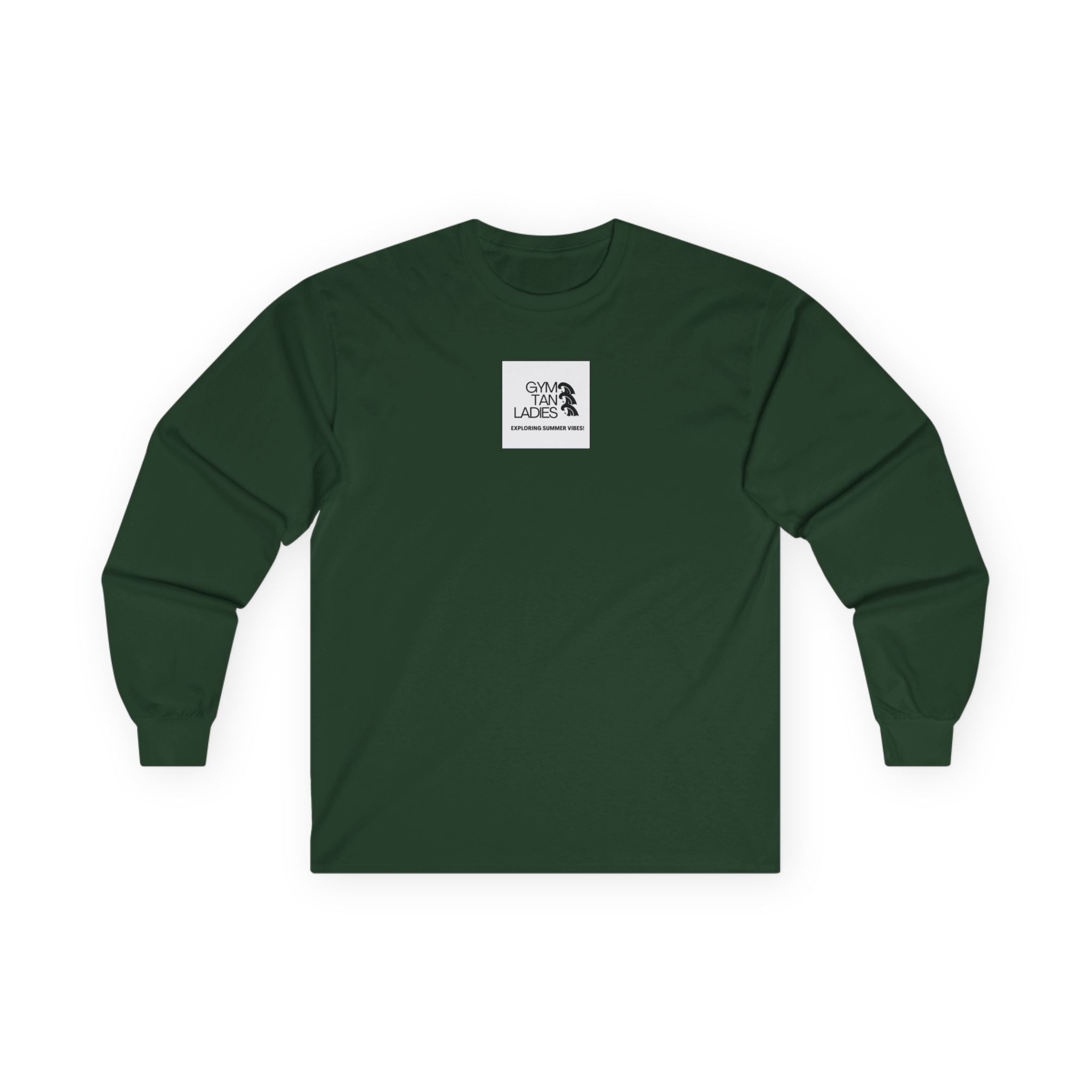 Mens Gym Tan logo Long Sleeve Tee