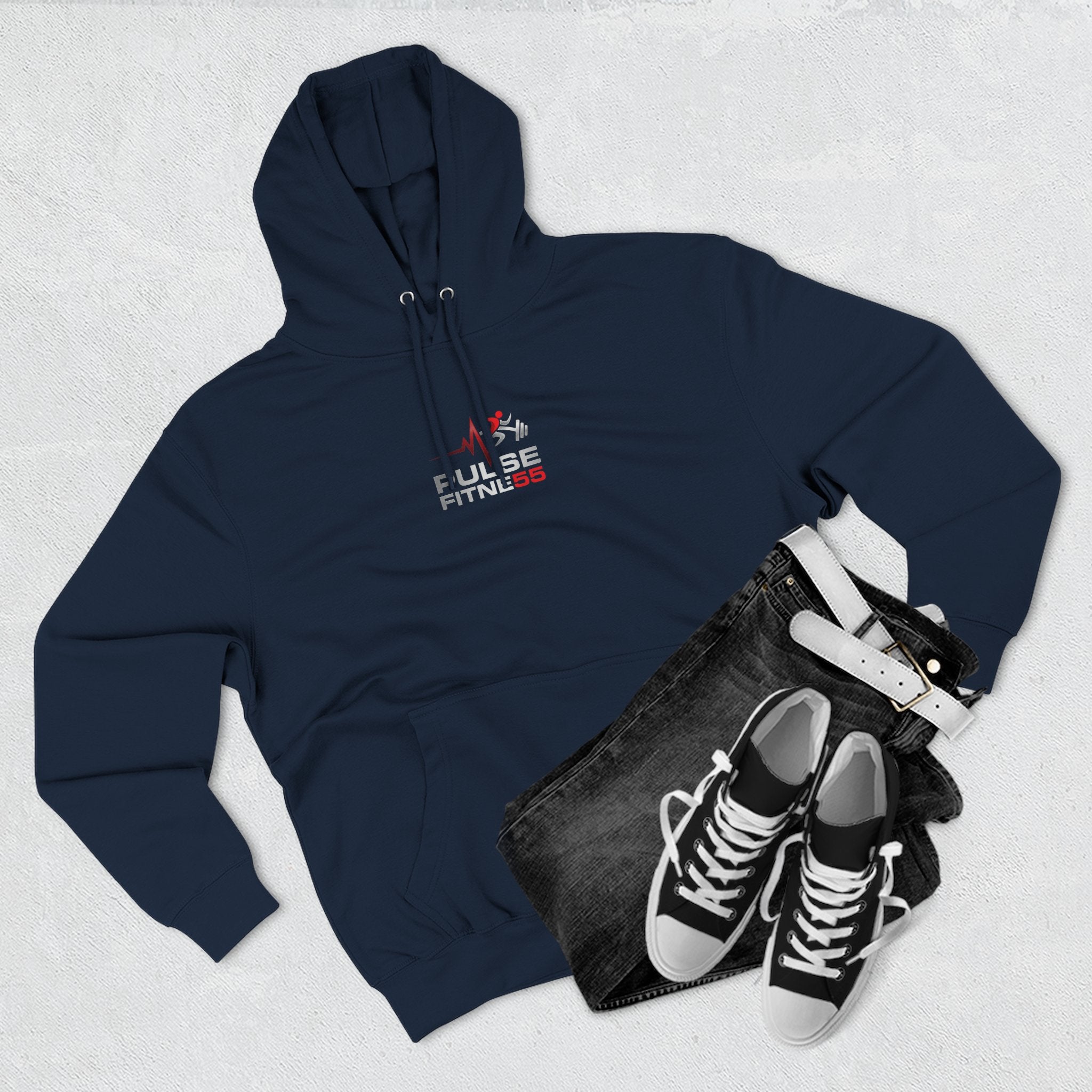 Fitness Pulse Hoodie — 'Pulse Fitness 55' Motivational Gym Sweatshirt