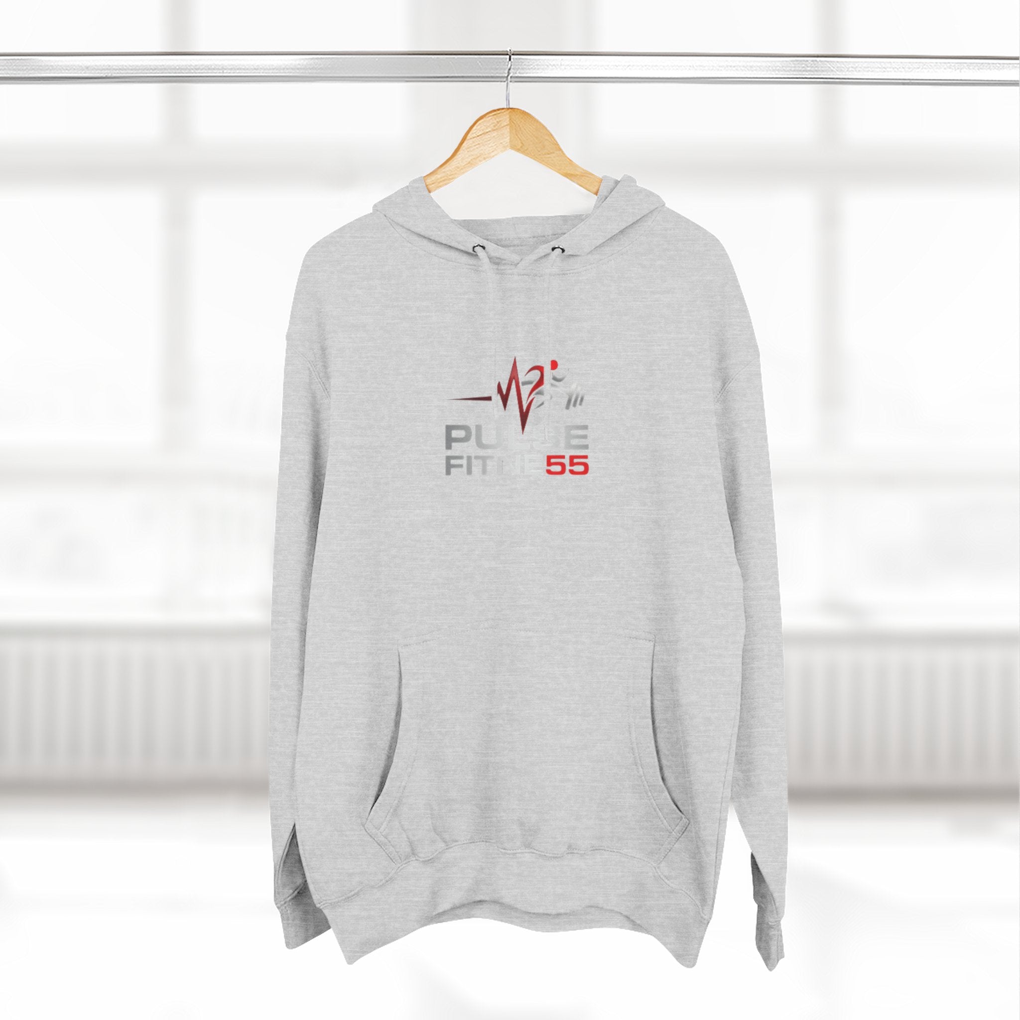 Pulse Fitne55 55 Hoodie — Gym Logo Fleece Pullover