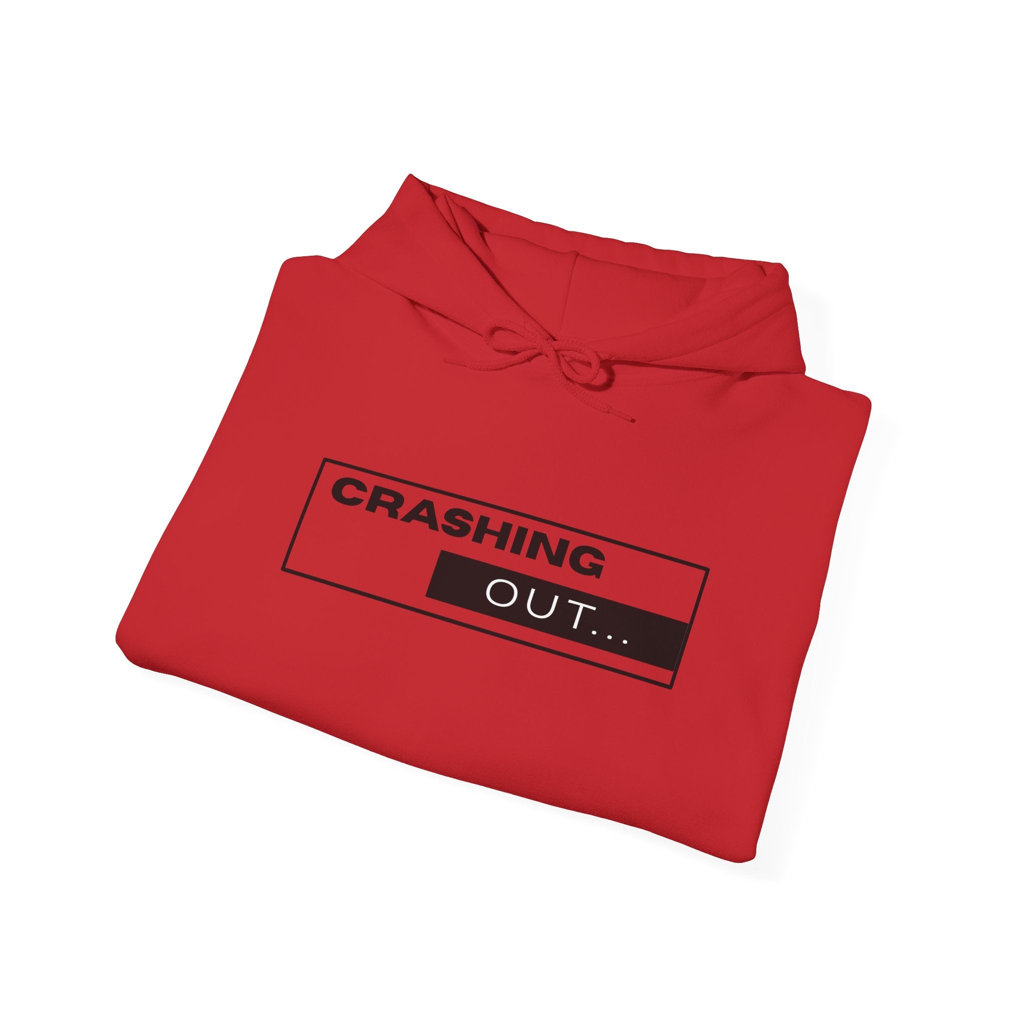 Crashing Out Minimalist Hoodie — 'Crashing Out' Text Graphic Pullover
