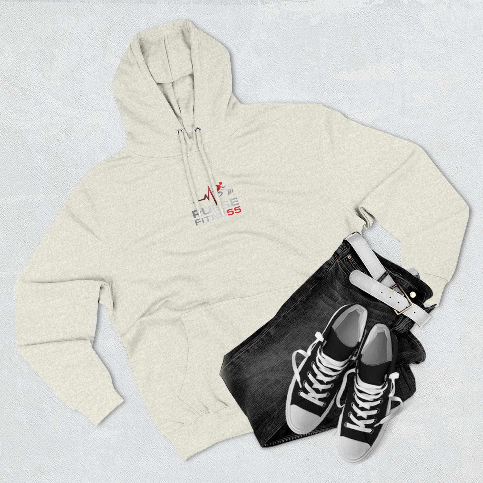 Fitness Pulse Hoodie — 'Pulse Fitness 55' Motivational Gym Sweatshirt