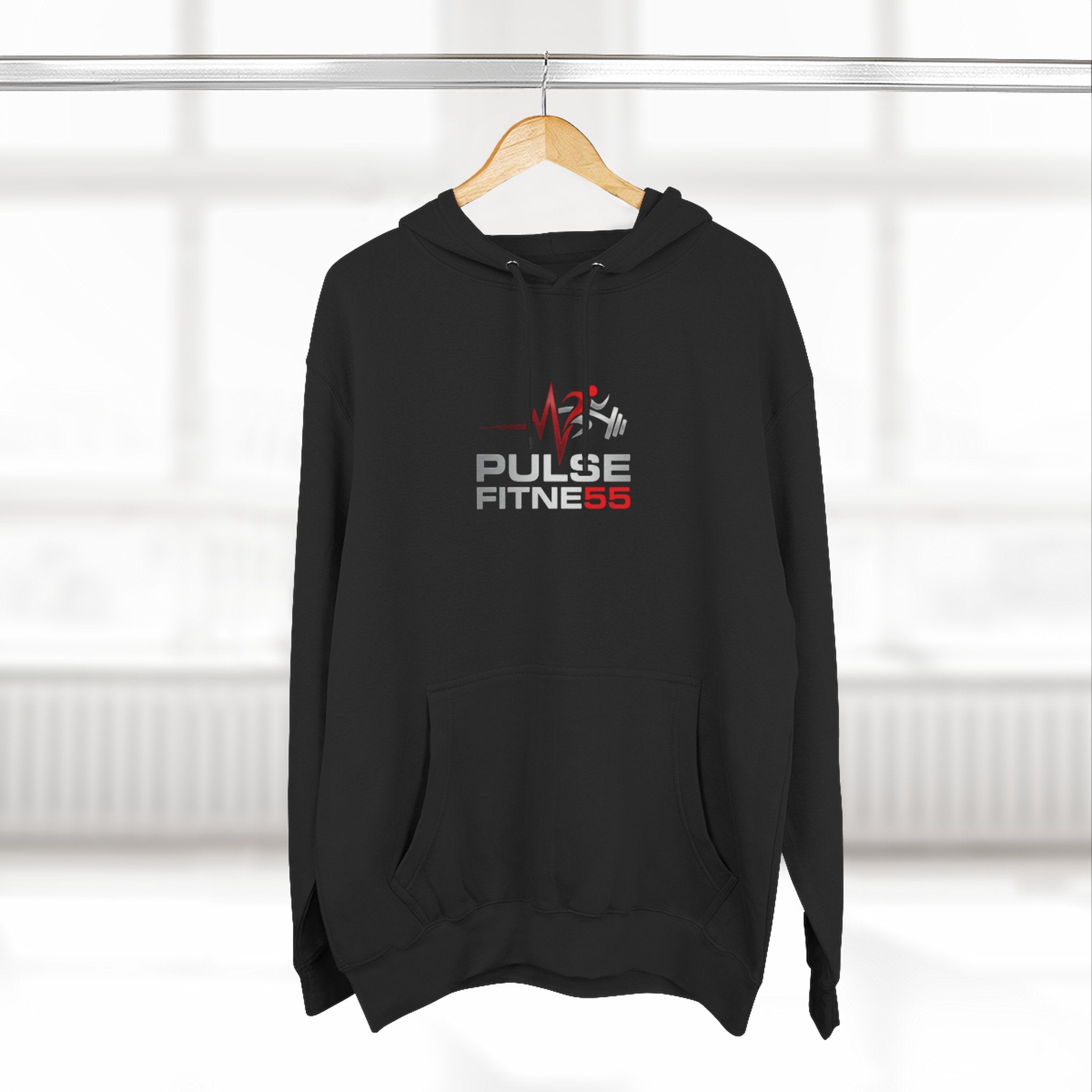 Pulse Fitne55 55 Hoodie — Gym Logo Fleece Pullover