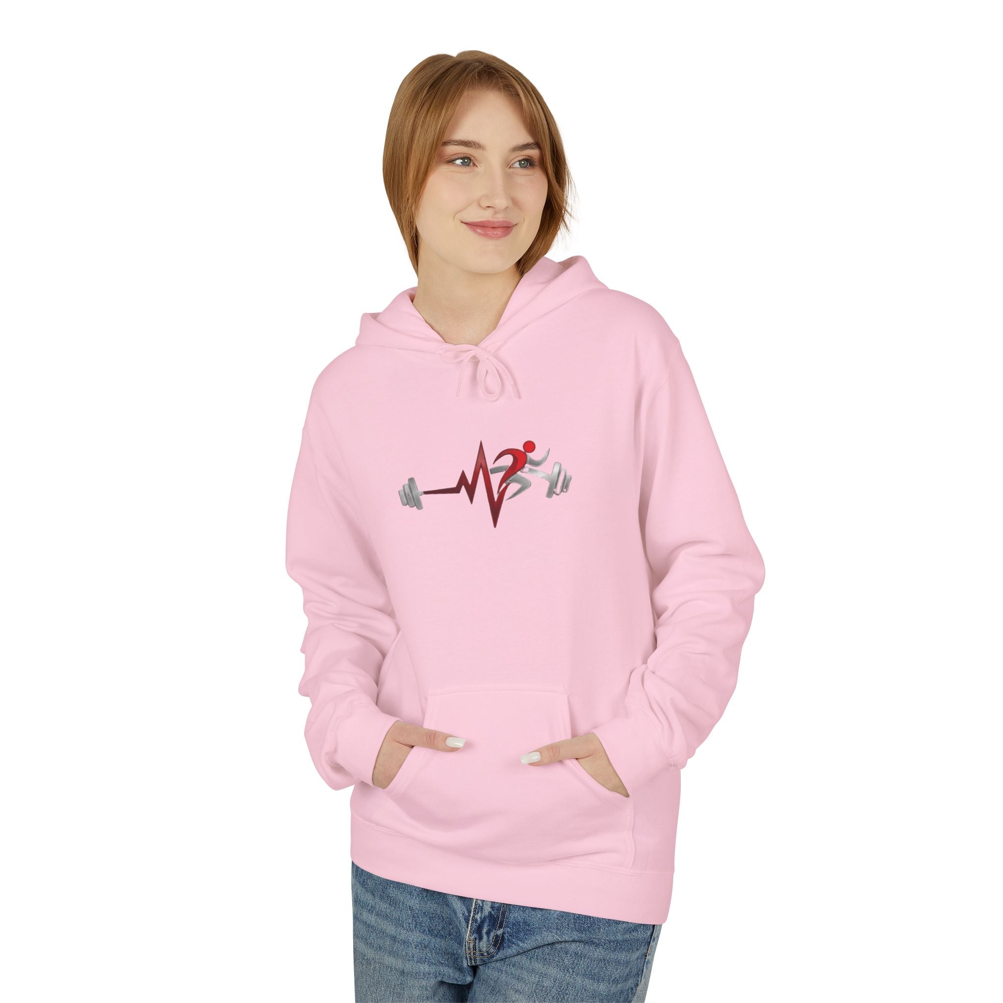 Pulse Fitne55- Midweight Softstyle Fleece Hoodie- rep/lift/drive logo