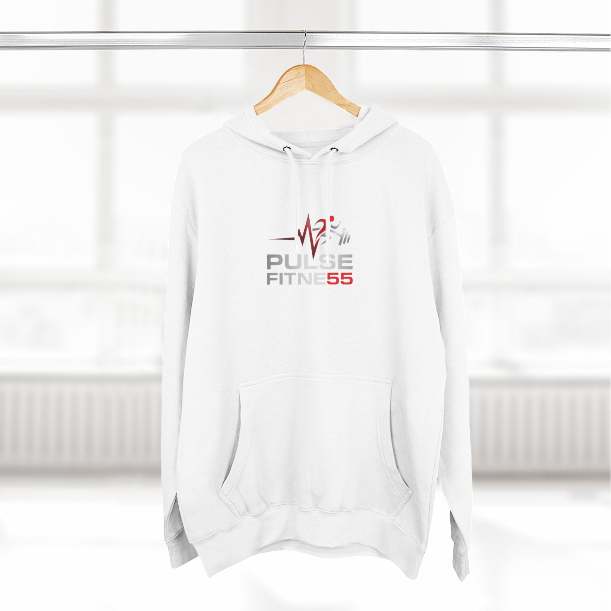 Pulse Fitne55 55 Hoodie — Gym Logo Fleece Pullover