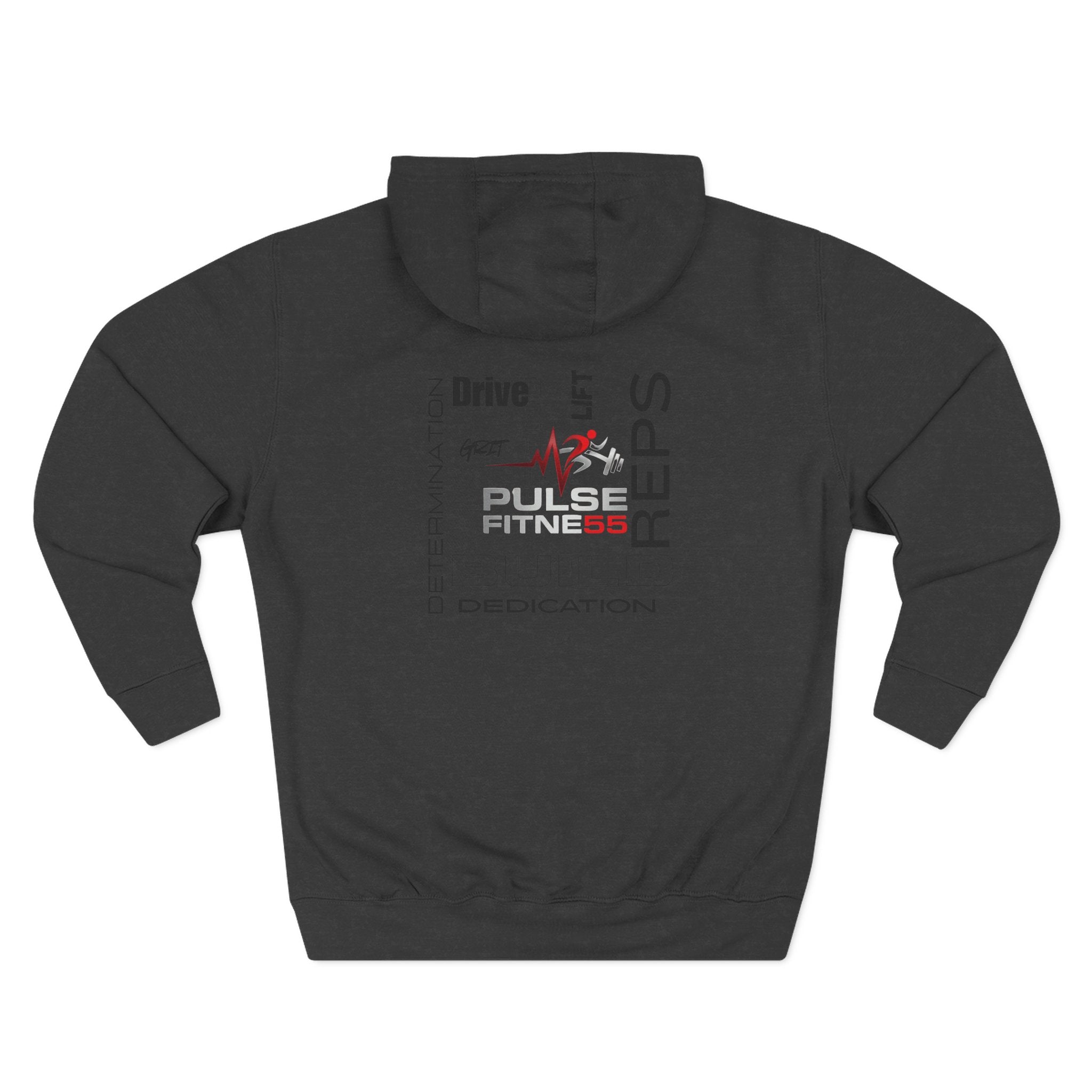 Fitness Pulse Hoodie — 'Pulse Fitness 55' Motivational Gym Sweatshirt