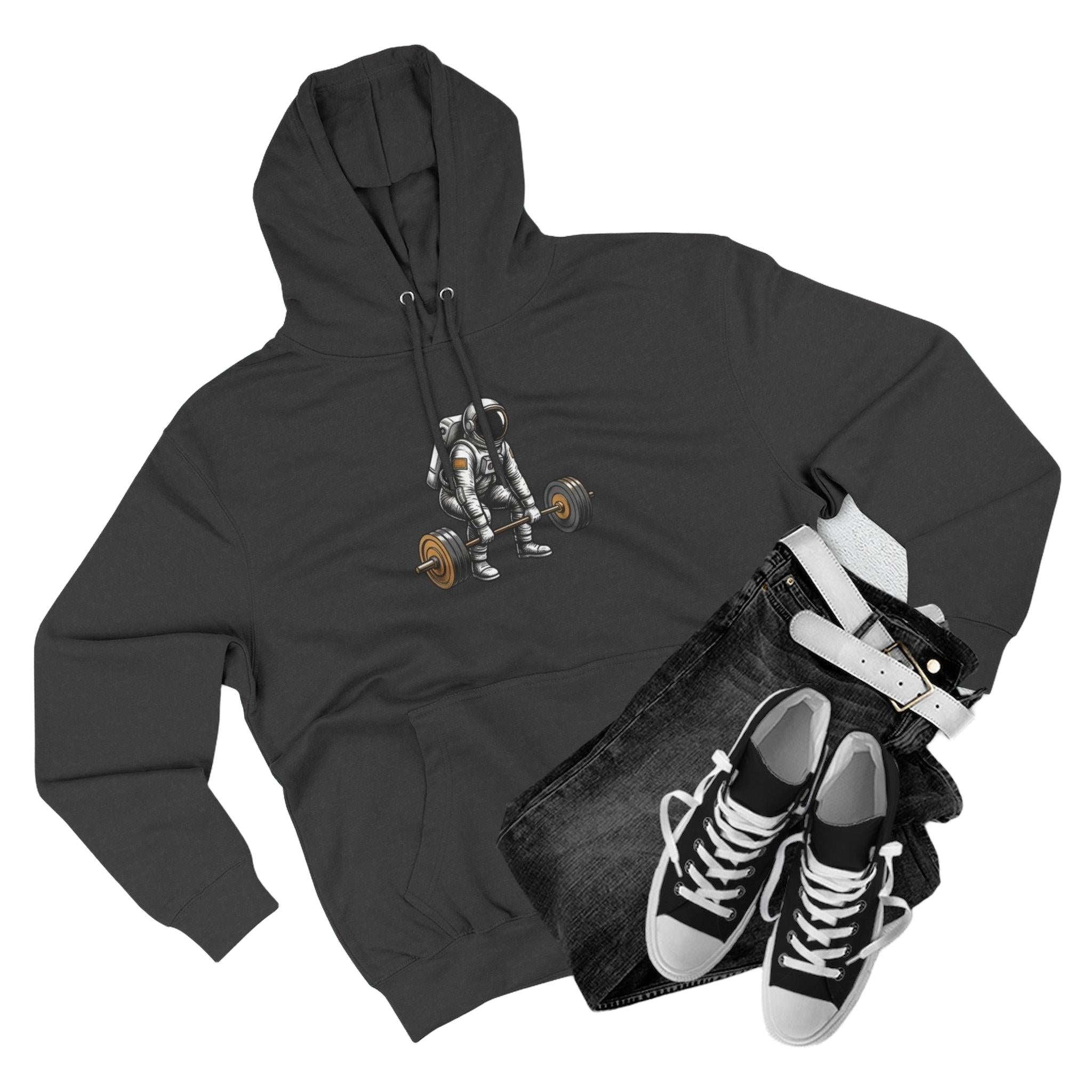 Fitness Hoodie — Barbell Deadlift Graphic Pullover (Pulse Fitne55 Logo)