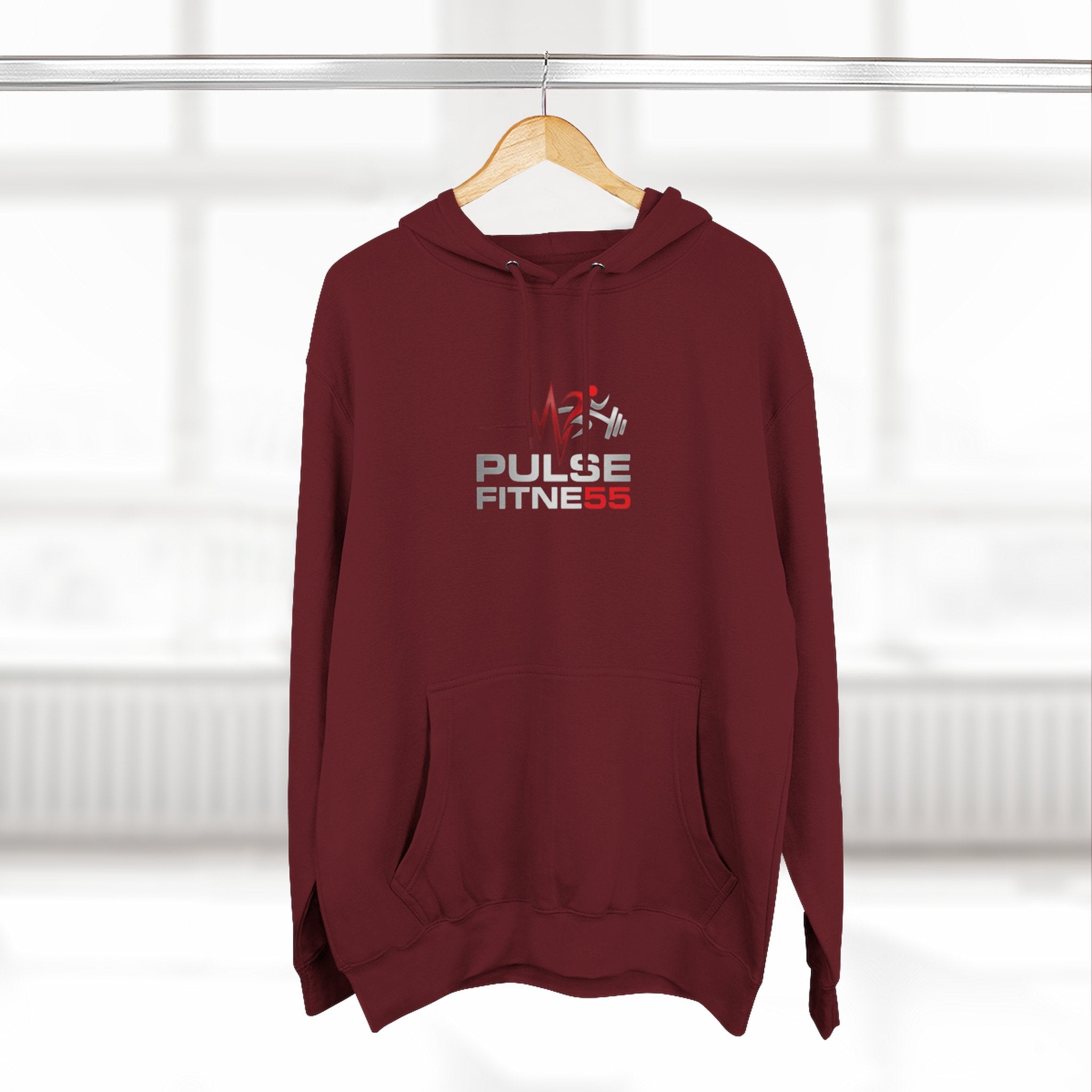Pulse Fitne55 55 Hoodie — Gym Logo Fleece Pullover
