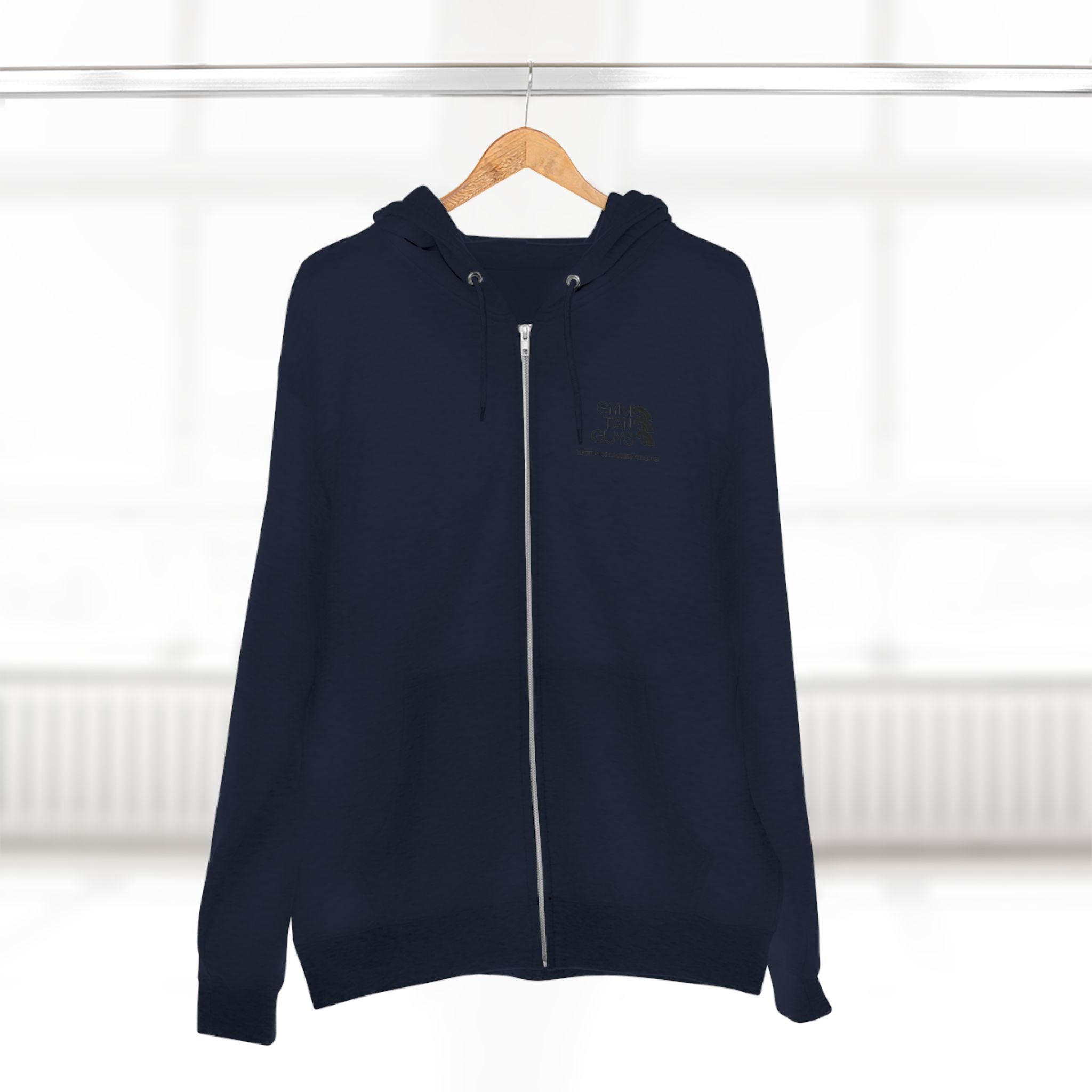 Womens Gym Tan Zip Hoodie — "Never Stop Looking This Good" logo