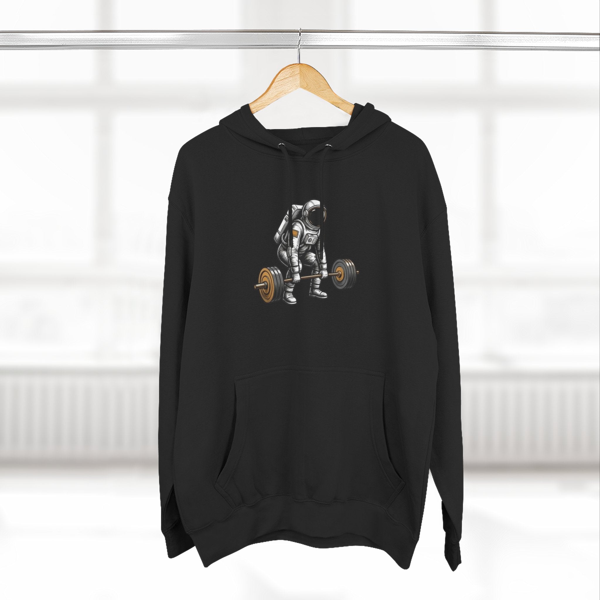 Fitness Hoodie — Barbell Deadlift Graphic Pullover (Pulse Fitne55 Logo)
