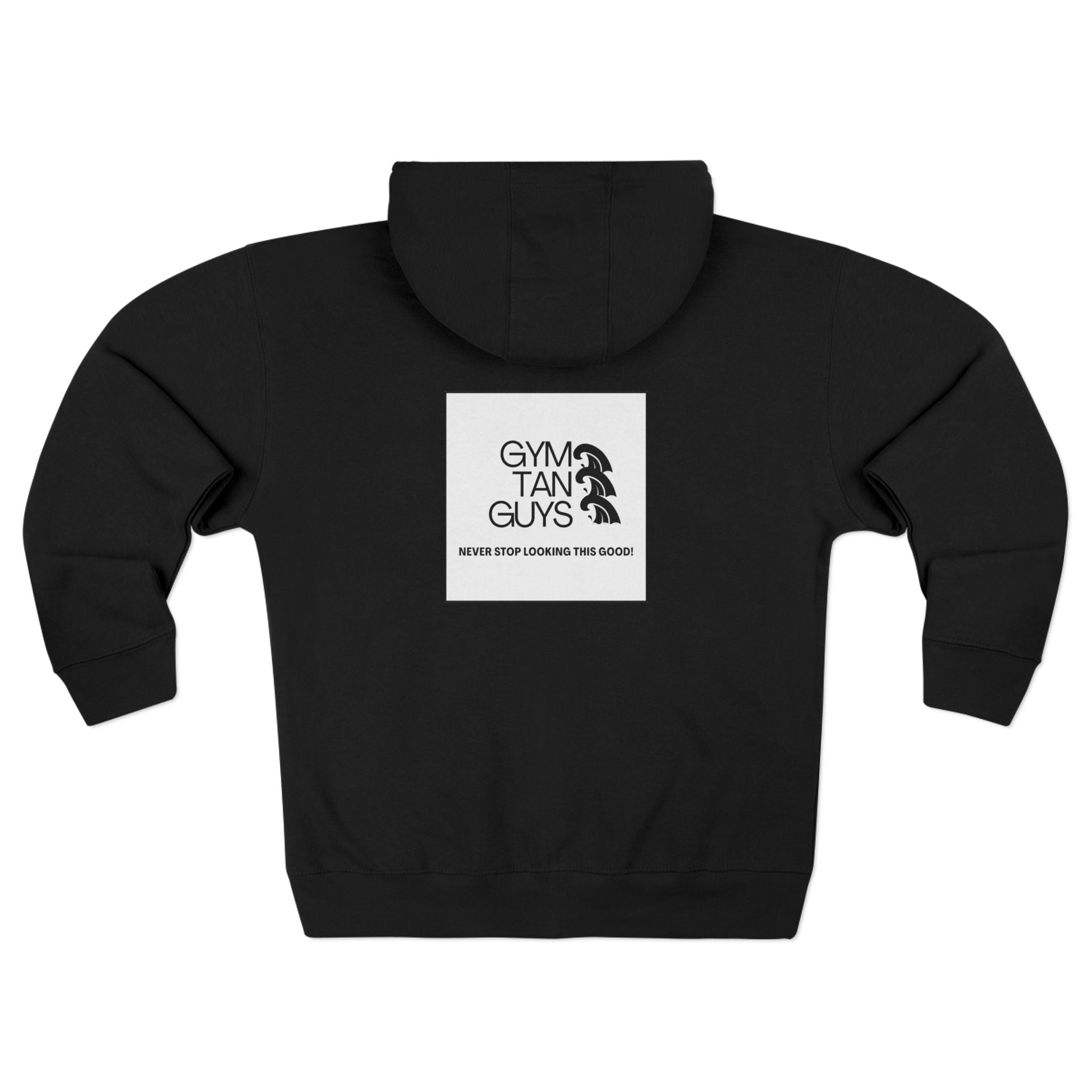 Womens Gym Tan Zip Hoodie — "Never Stop Looking This Good" logo