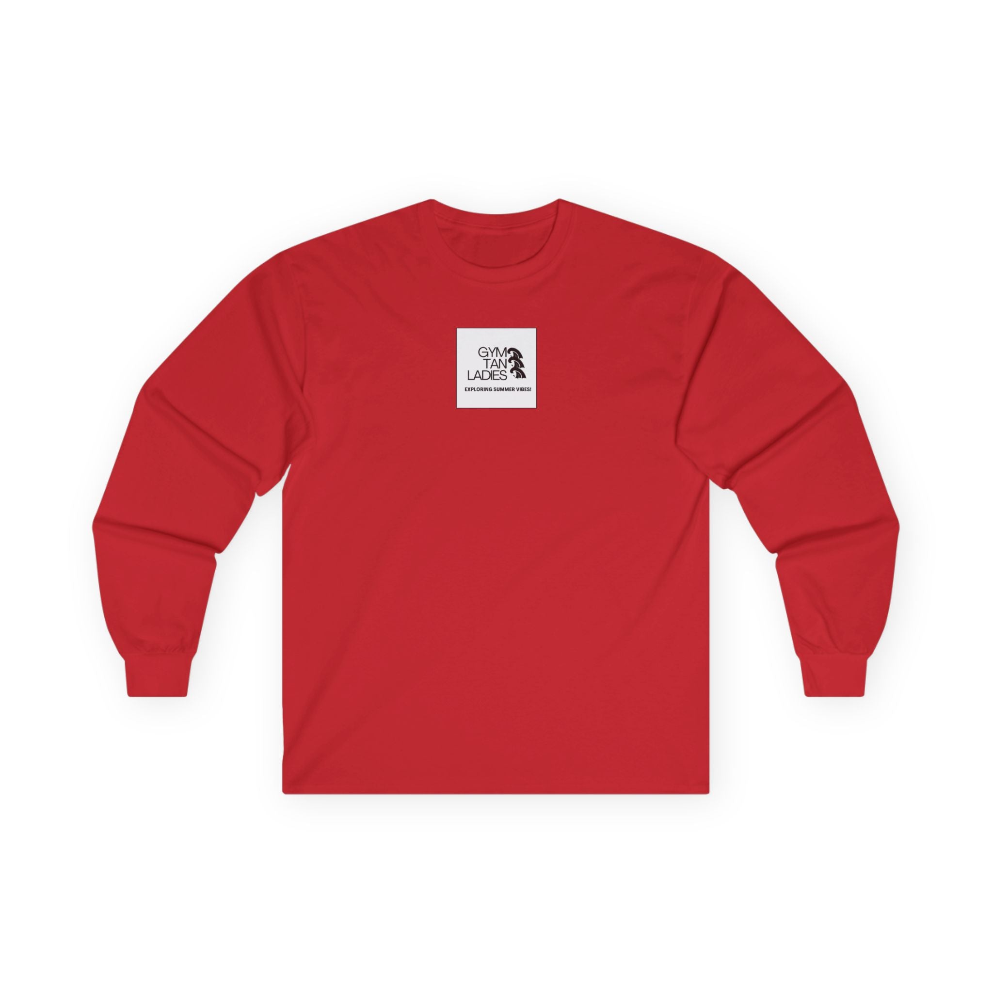 Mens Gym Tan logo Long Sleeve Tee
