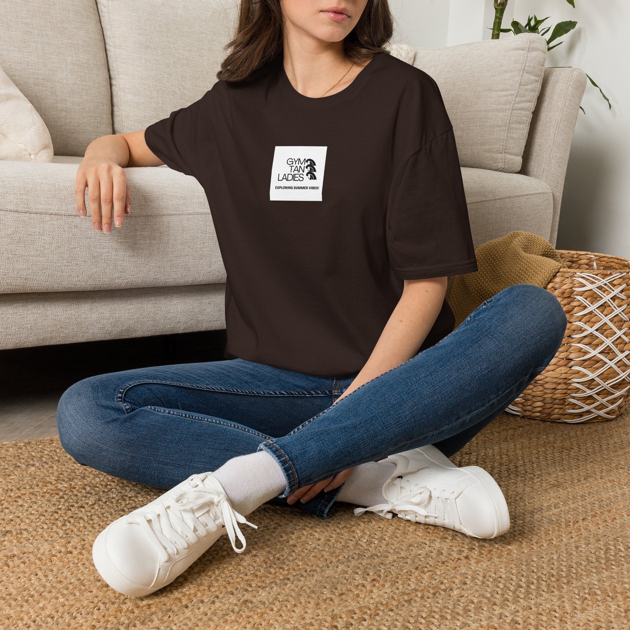 Pulse Fitne55 Gym Tan T-Shirt — Minimal Beachy Summer Graphic Tee