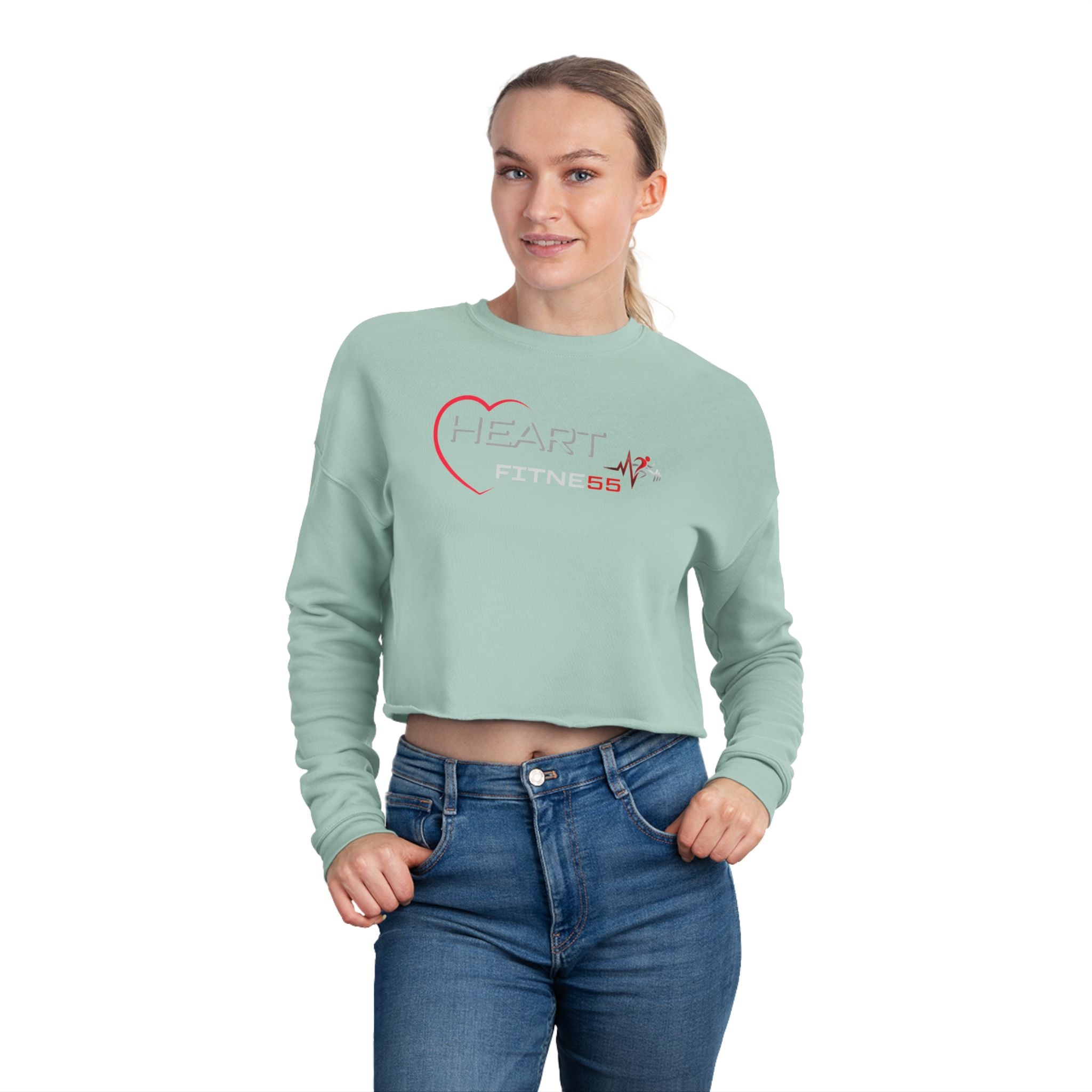 Pulse Fitne55 Women's (Heart Fitne55)  Cropped Sweatshirt