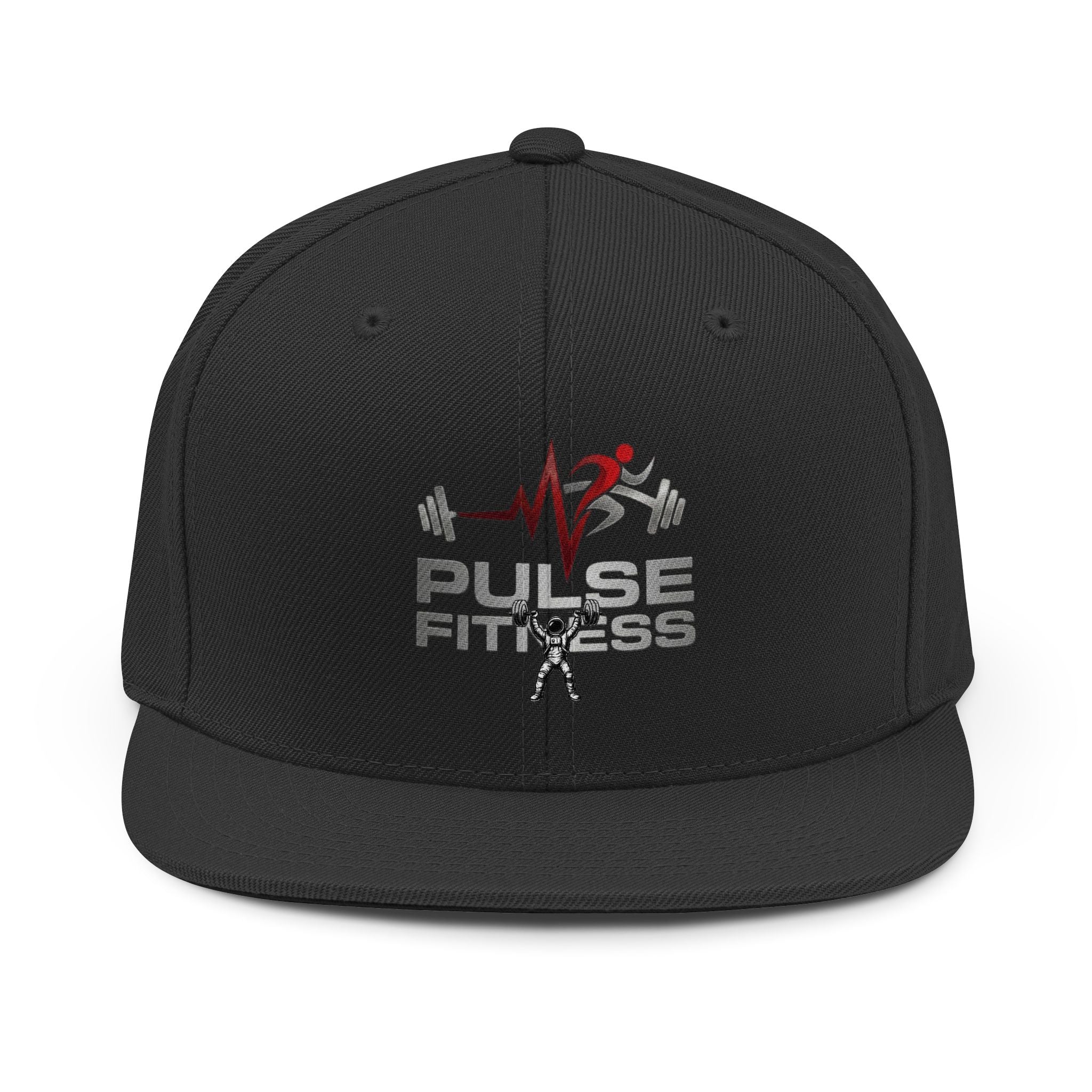 Pulse Fitne55 Snapback Hat — Embroidered Gym Logo Cap