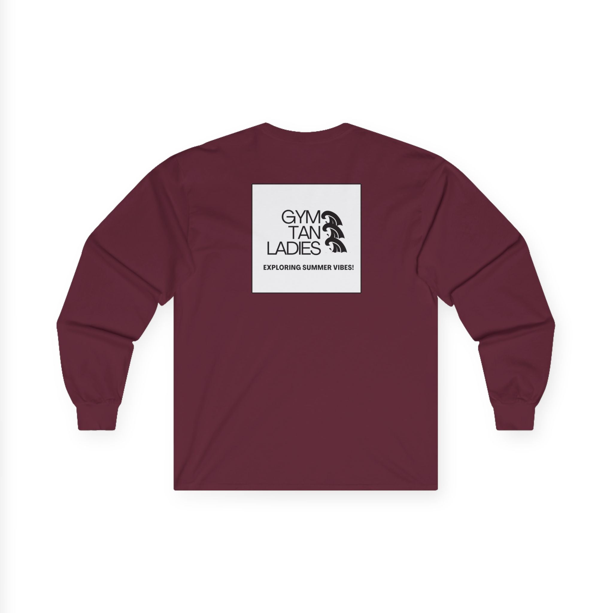 Mens Gym Tan logo Long Sleeve Tee