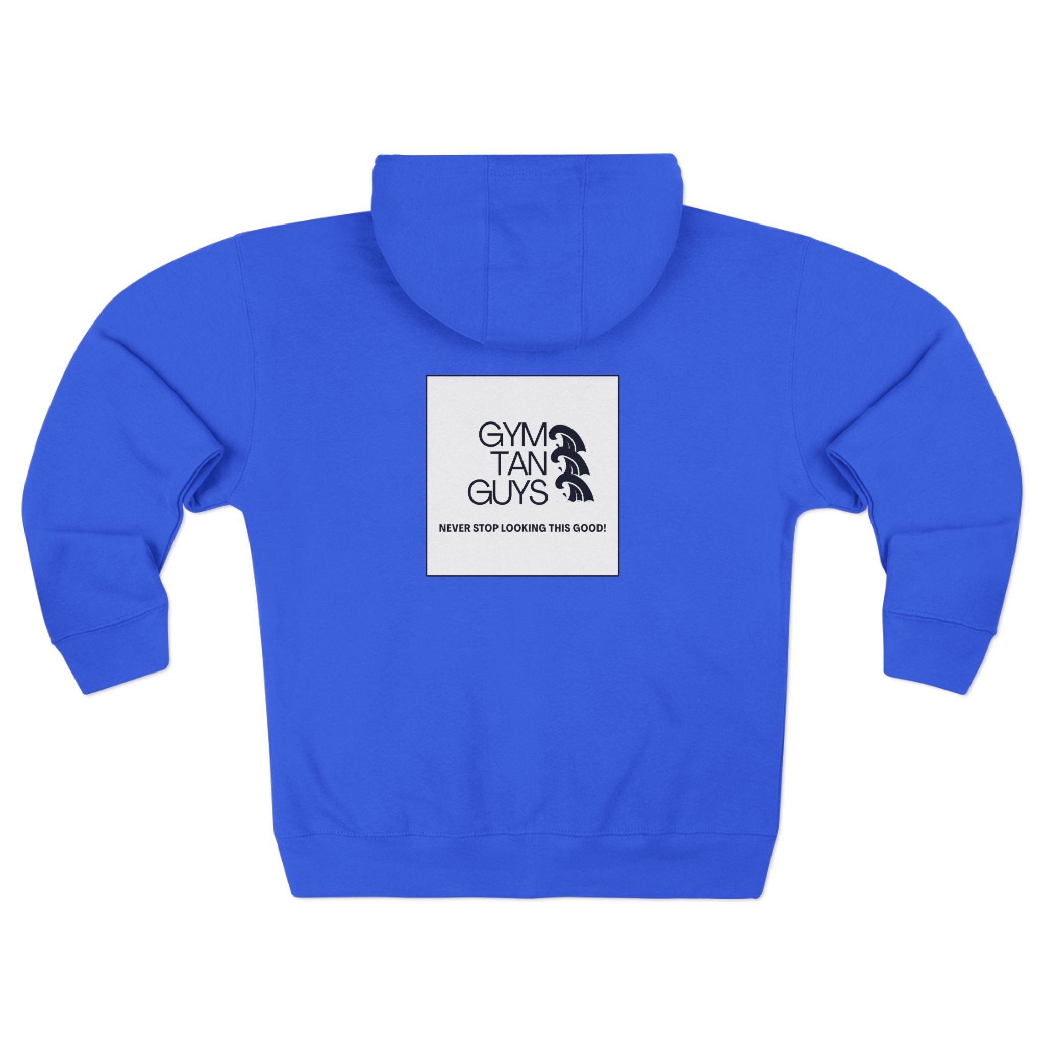 Womens Gym Tan Zip Hoodie — "Never Stop Looking This Good" logo