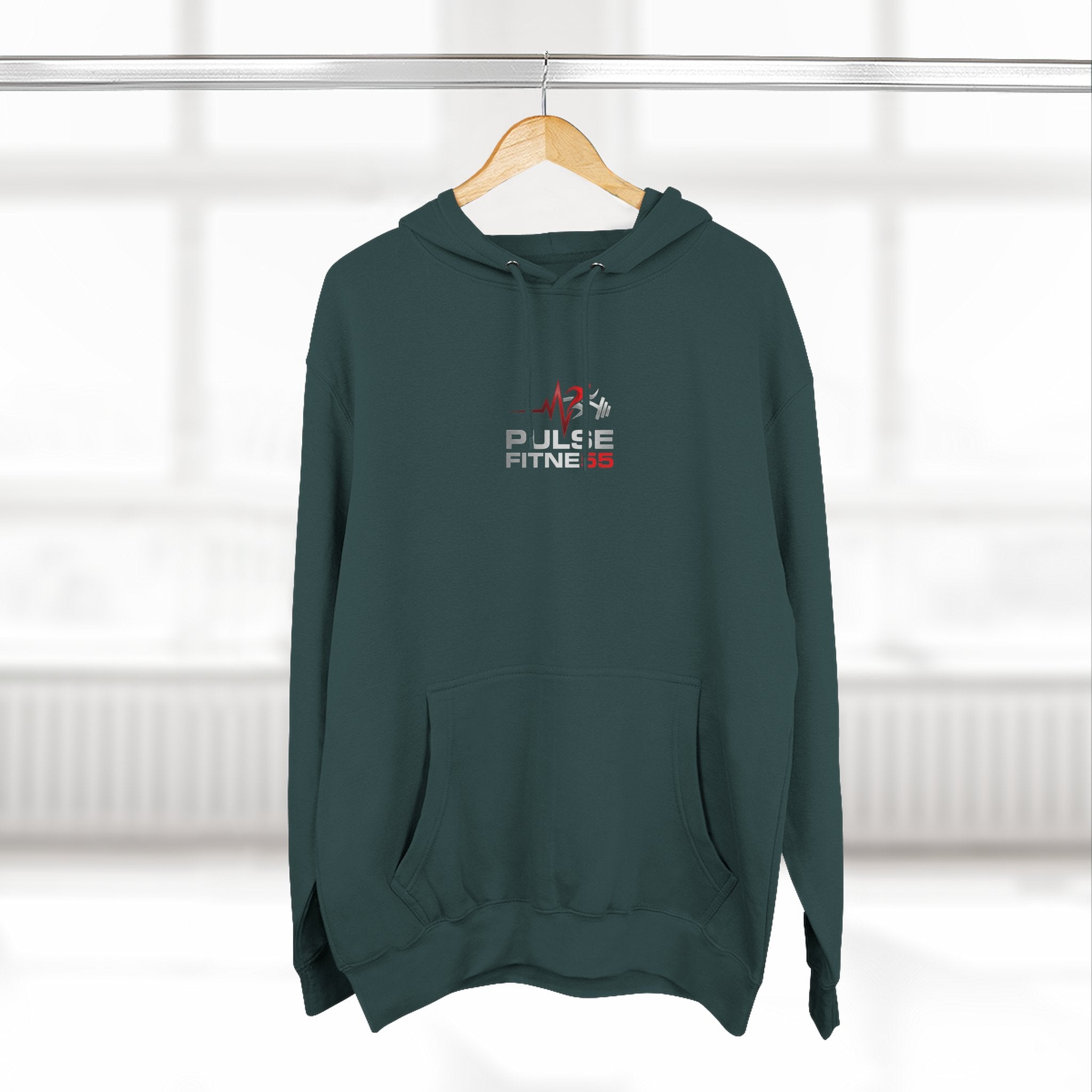 Fitness Pulse Hoodie — 'Pulse Fitness 55' Motivational Gym Sweatshirt