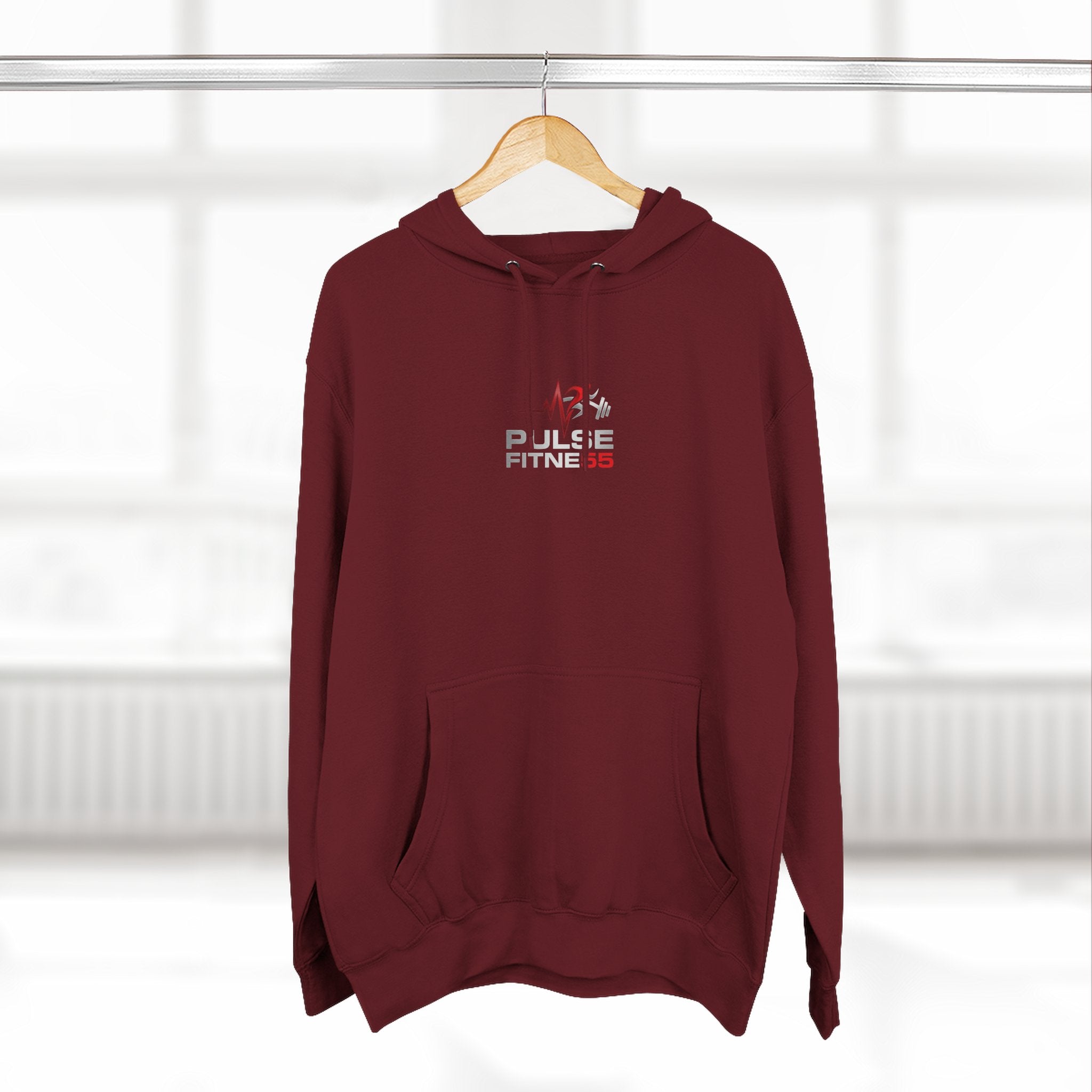 Fitness Pulse Hoodie — 'Pulse Fitness 55' Motivational Gym Sweatshirt