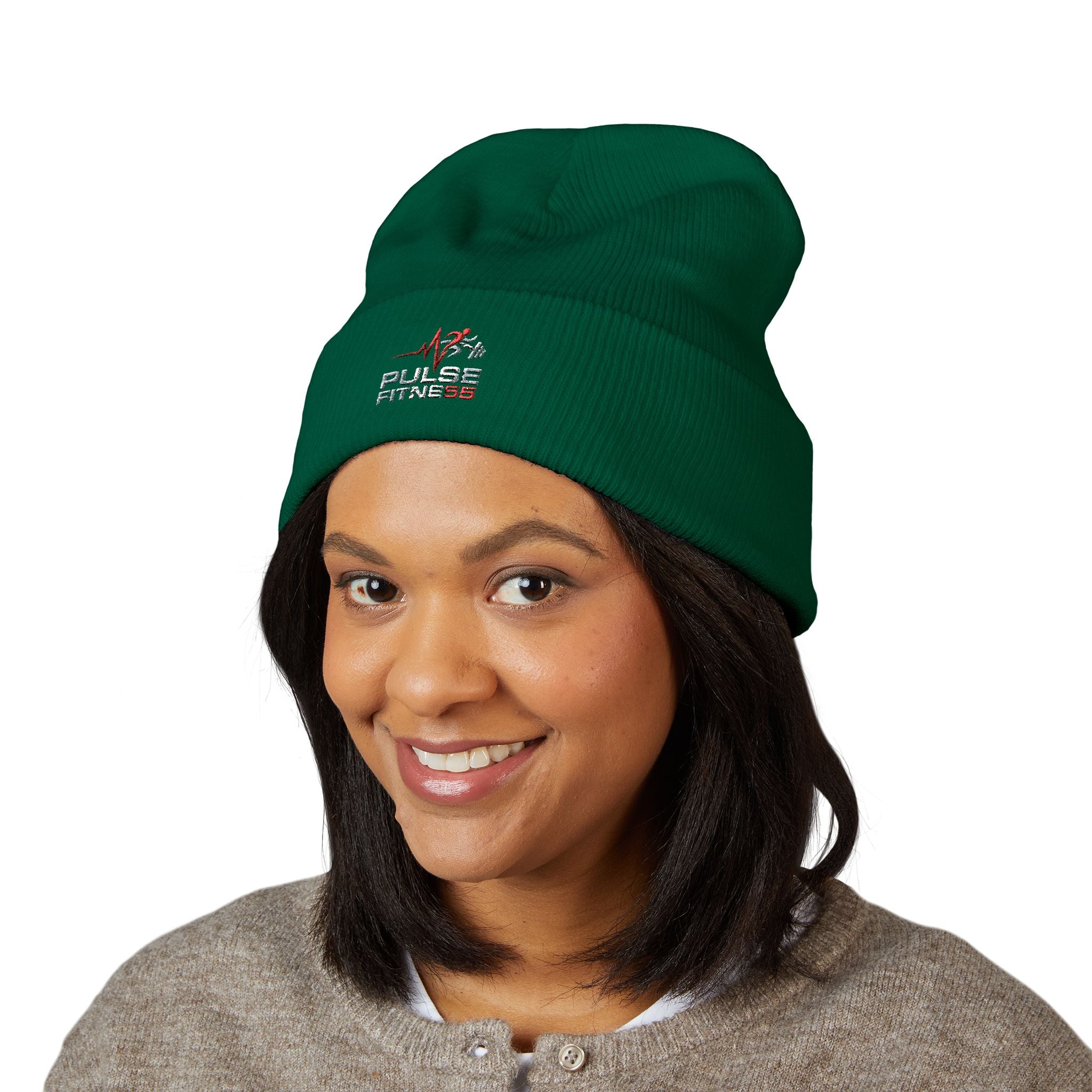 EMT Pulse Fitne55beat Embroidered Beanie - Classic Cuffed Knit Hat for First Responders
